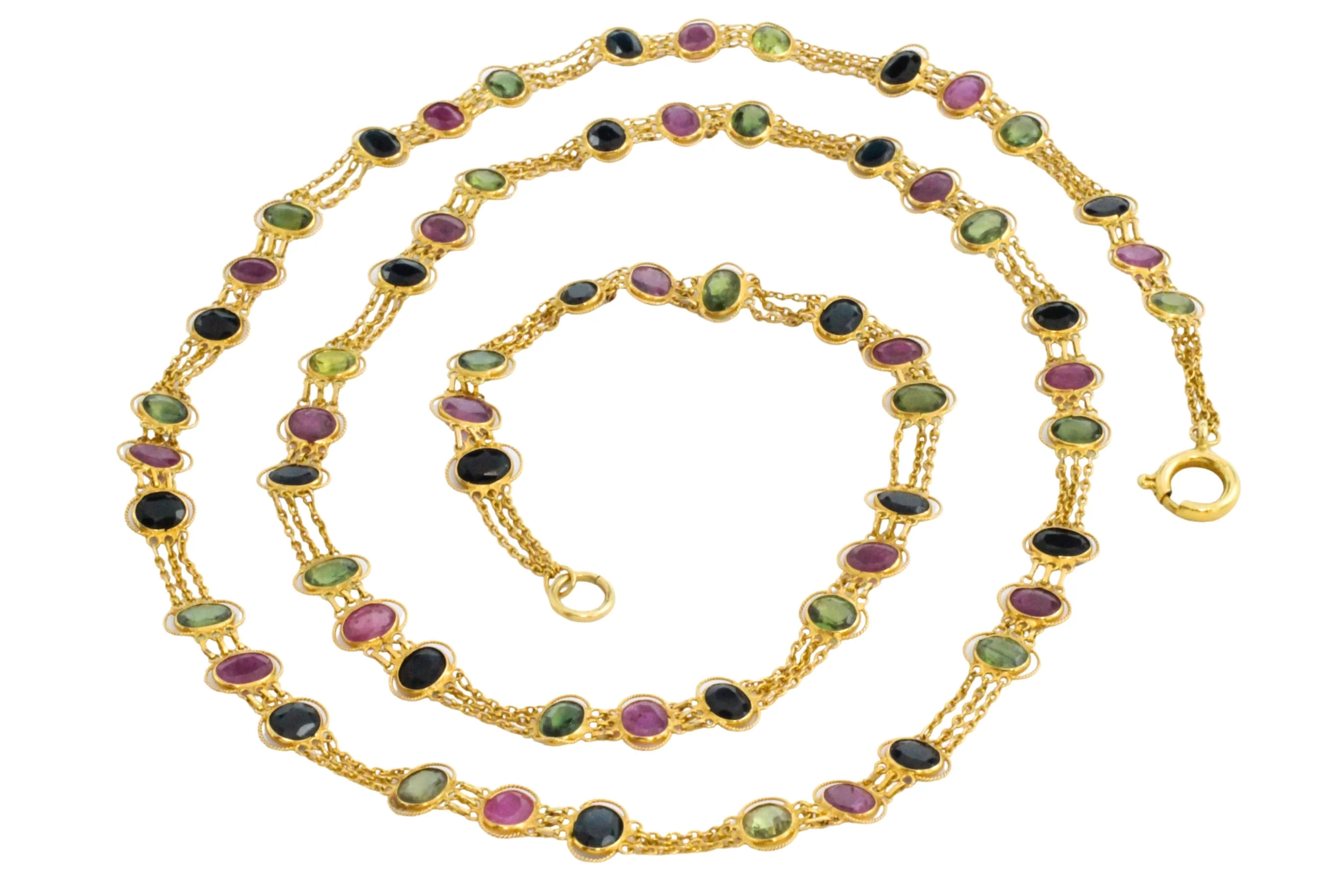 Multi gem collier in 18 carat gold - Image 2