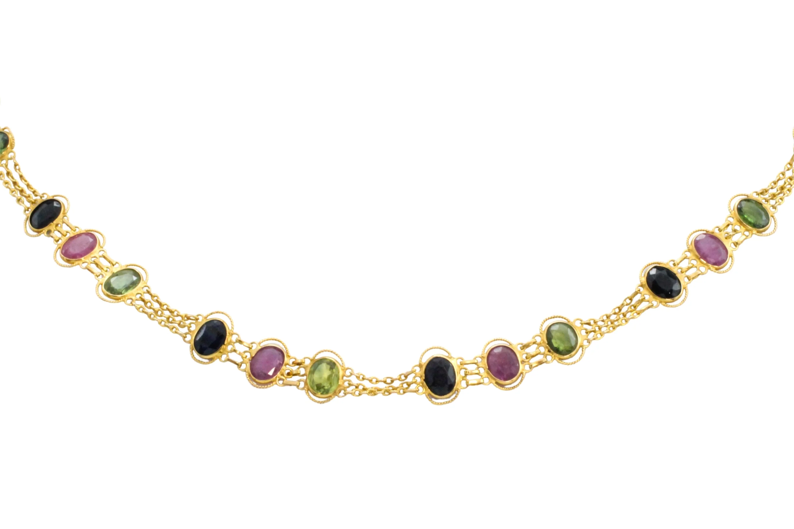 Multi gem collier in 18 carat gold - Image 6