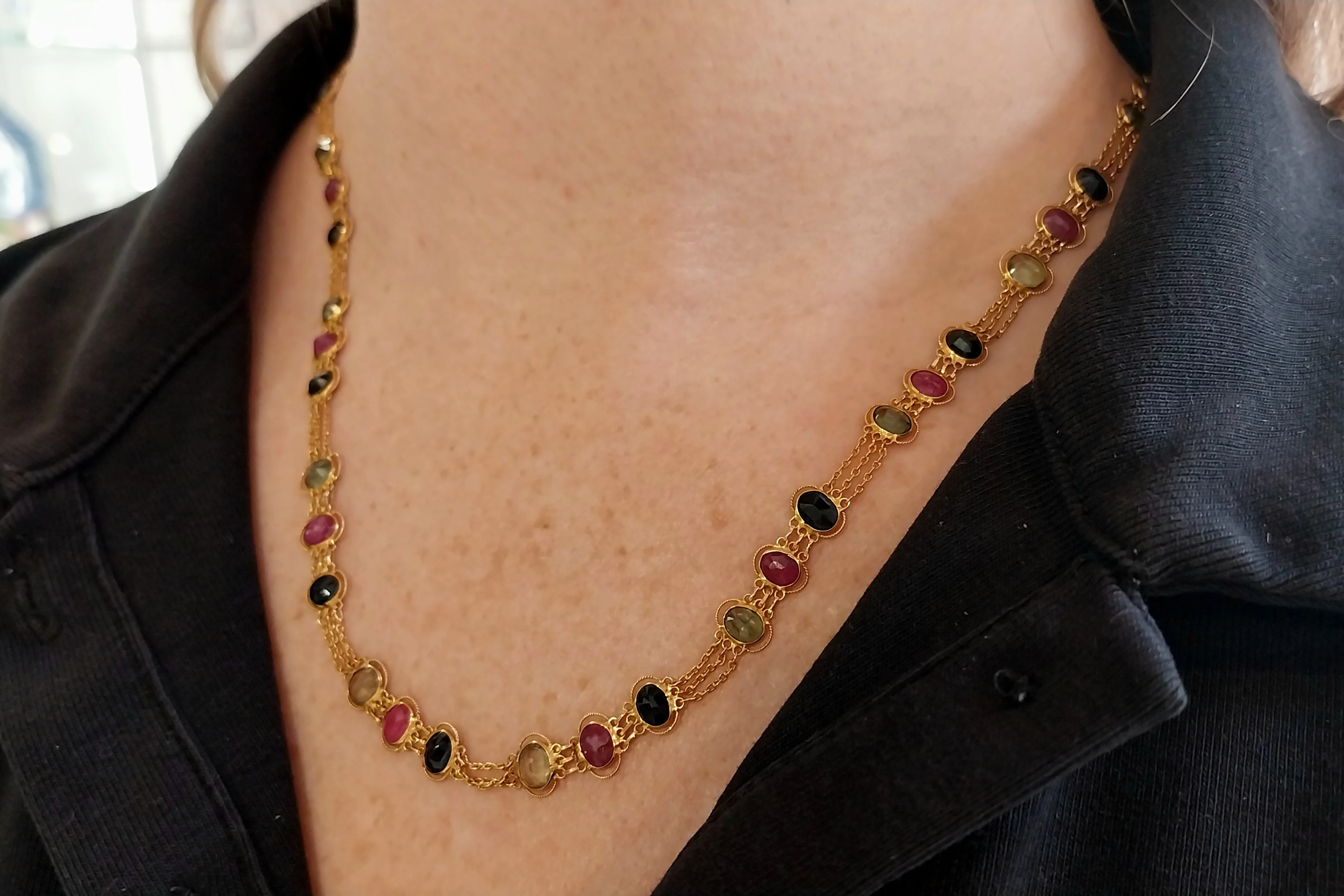 Multi gem collier in 18 carat gold - Image 8