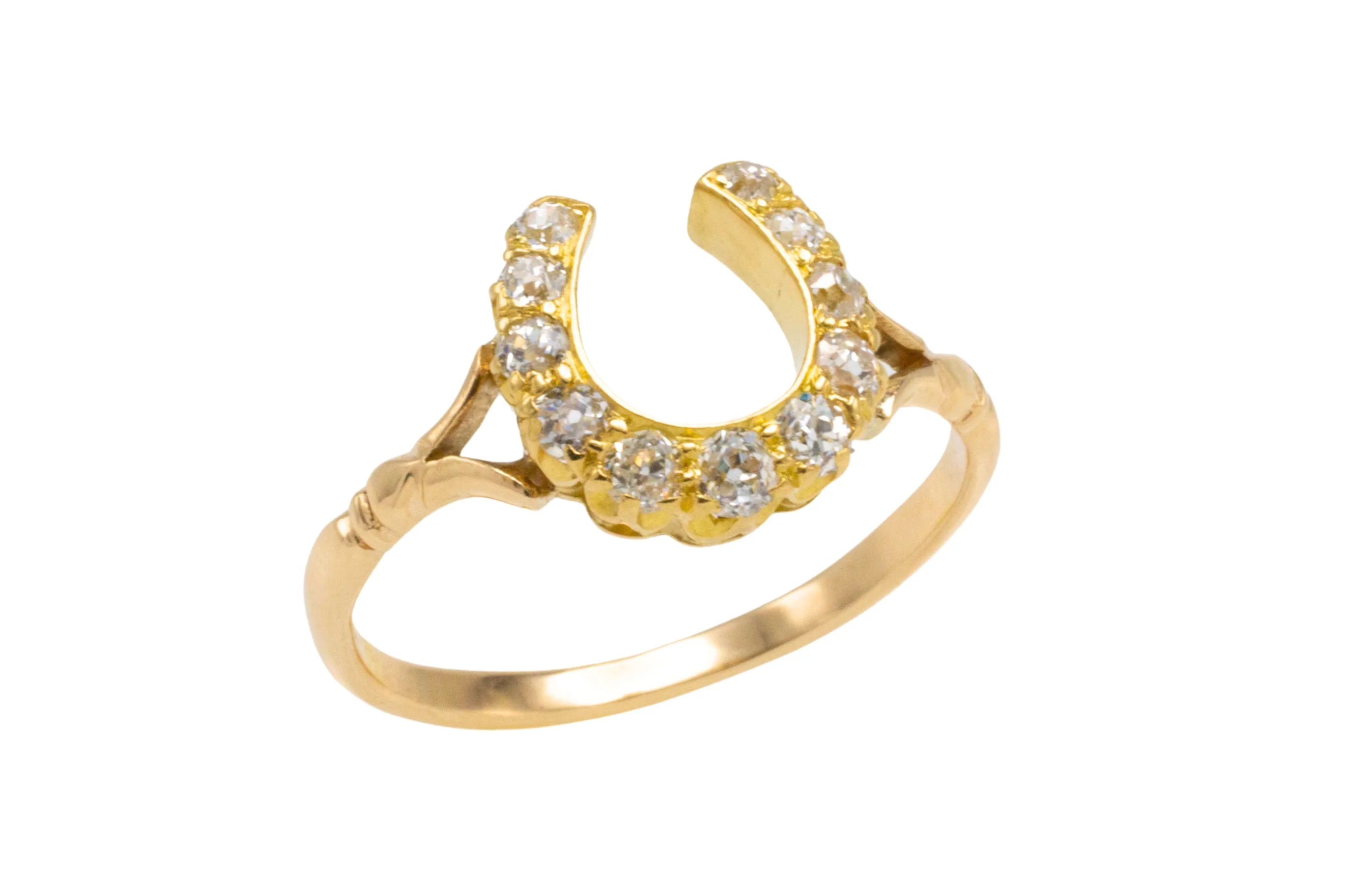 Old cut diamond horseshoe ring