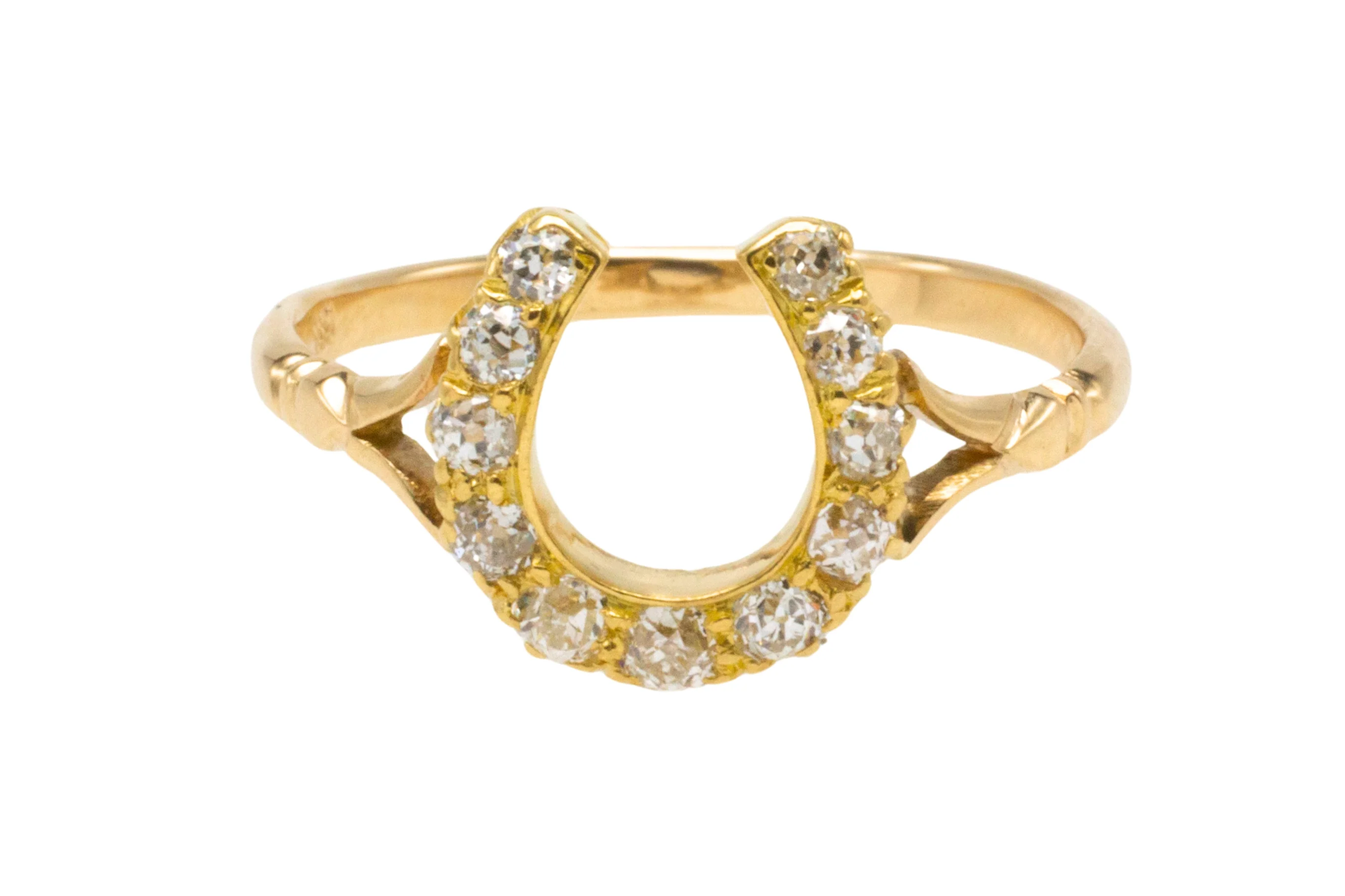 Old cut diamond horseshoe ring - Image 2