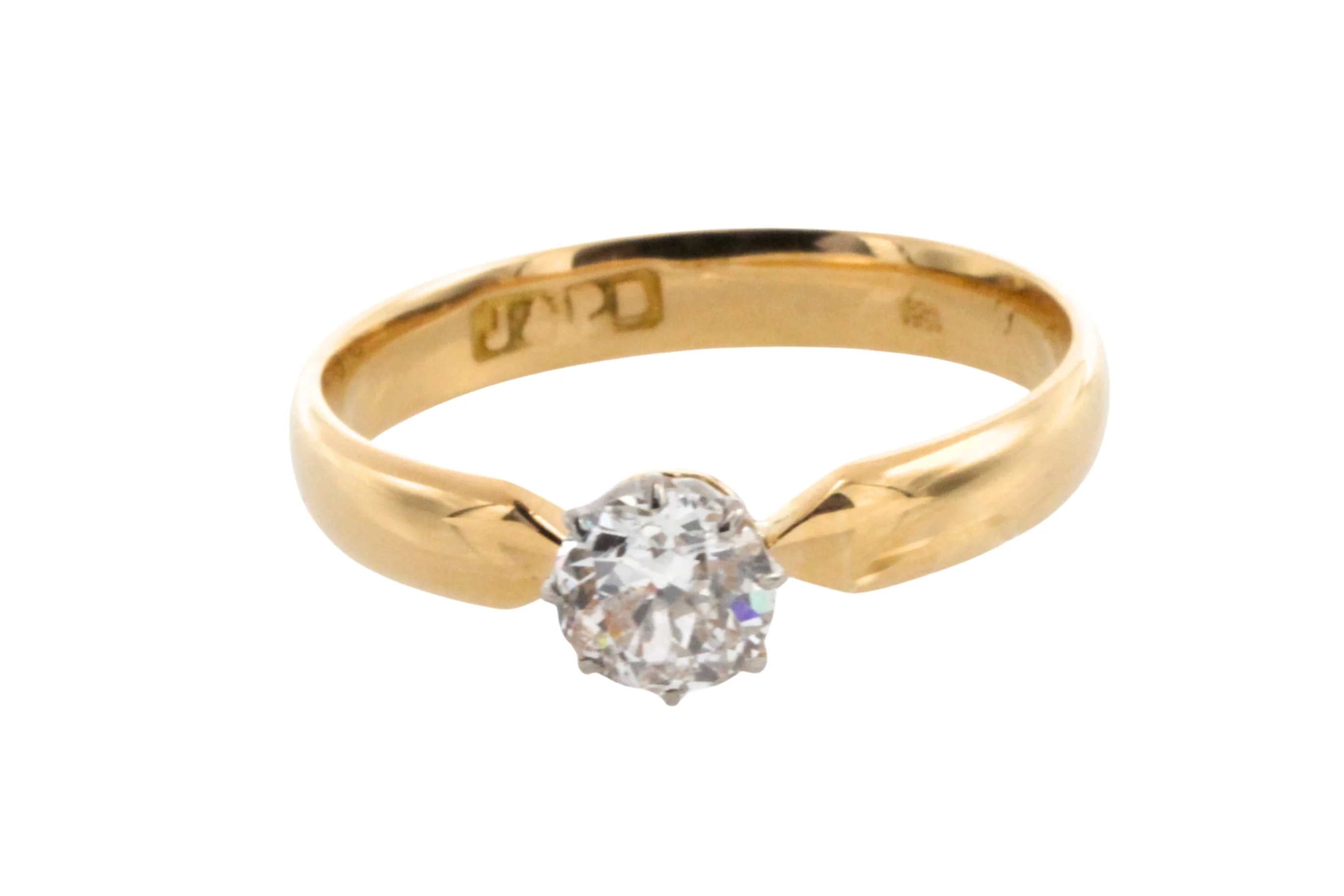 Old cut diamond solitaire ring - Image 3
