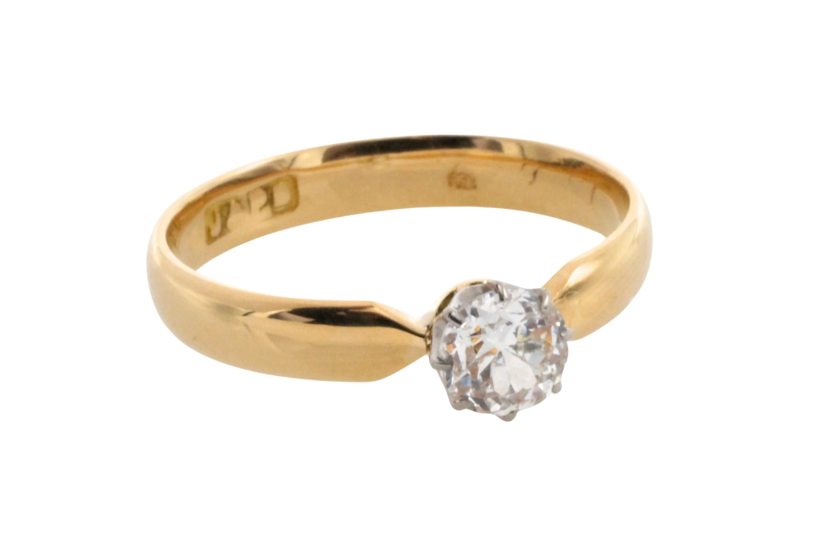 Old cut diamond solitaire ring - Image 4
