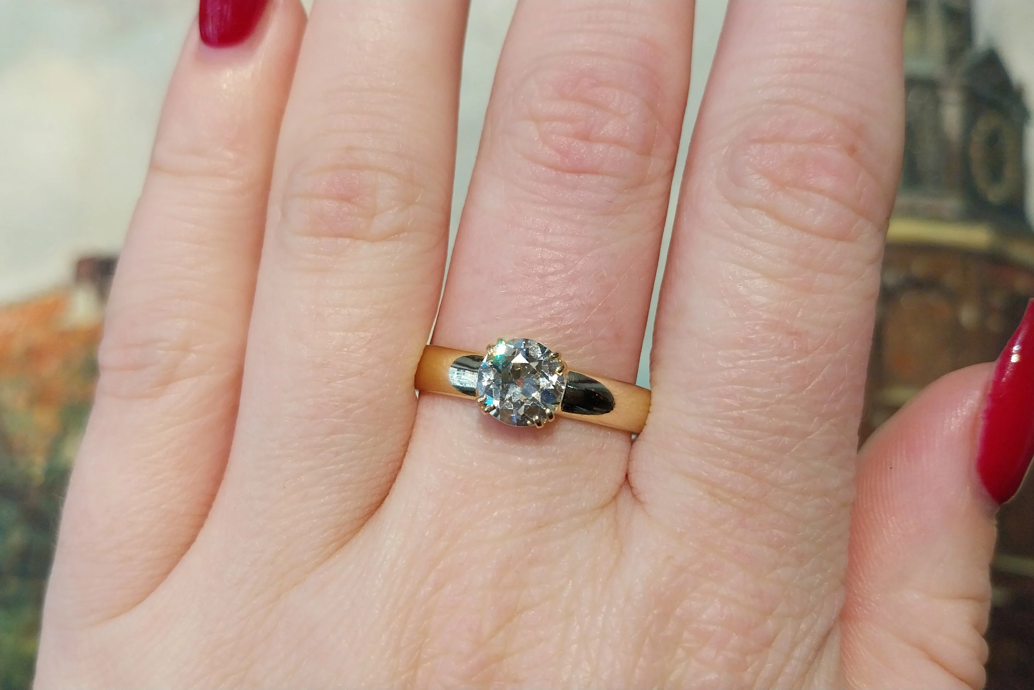 Old cut diamond solitaire ring in 18 carat gold - Image 7