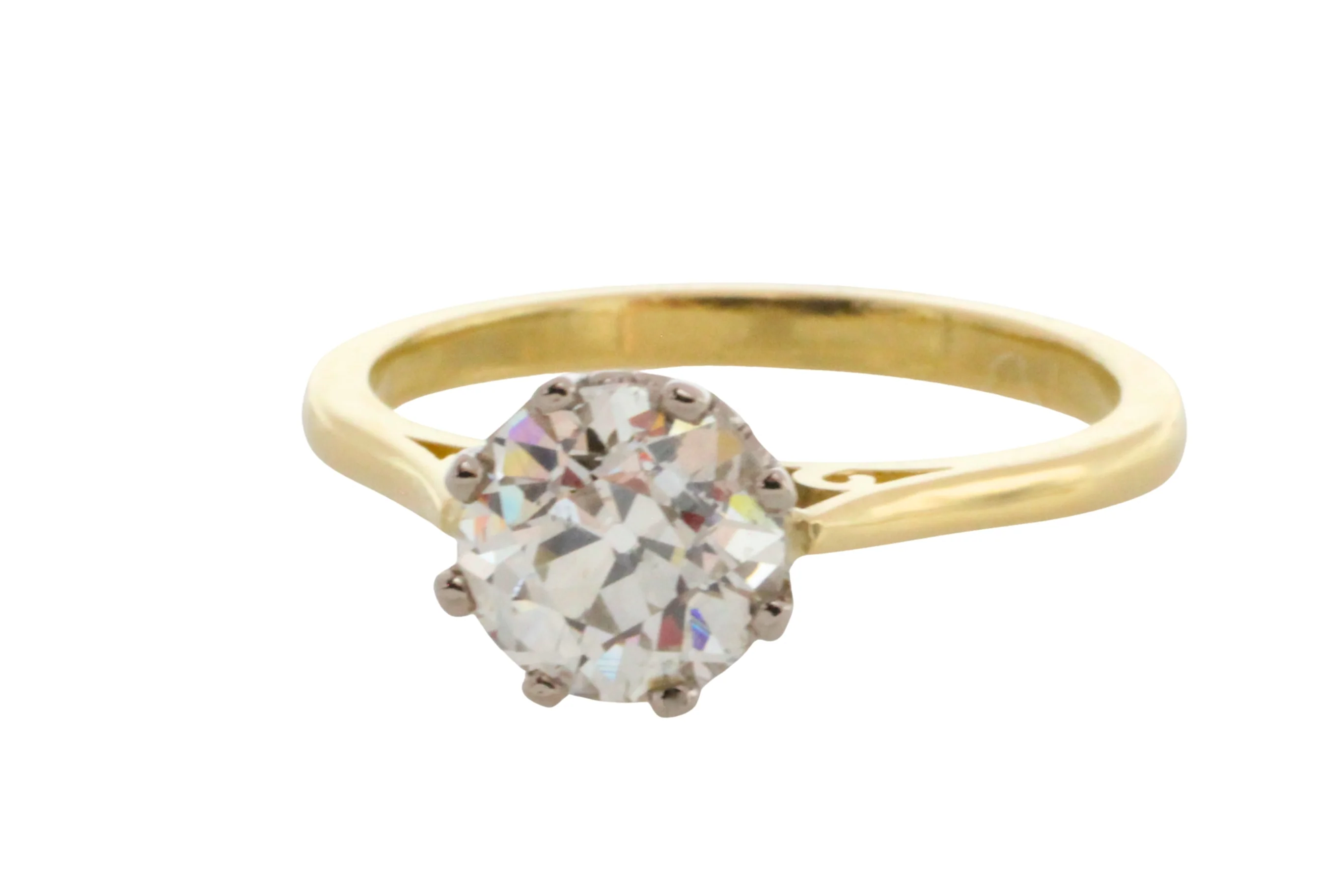 Old European cut diamond solitaire ring - Image 3