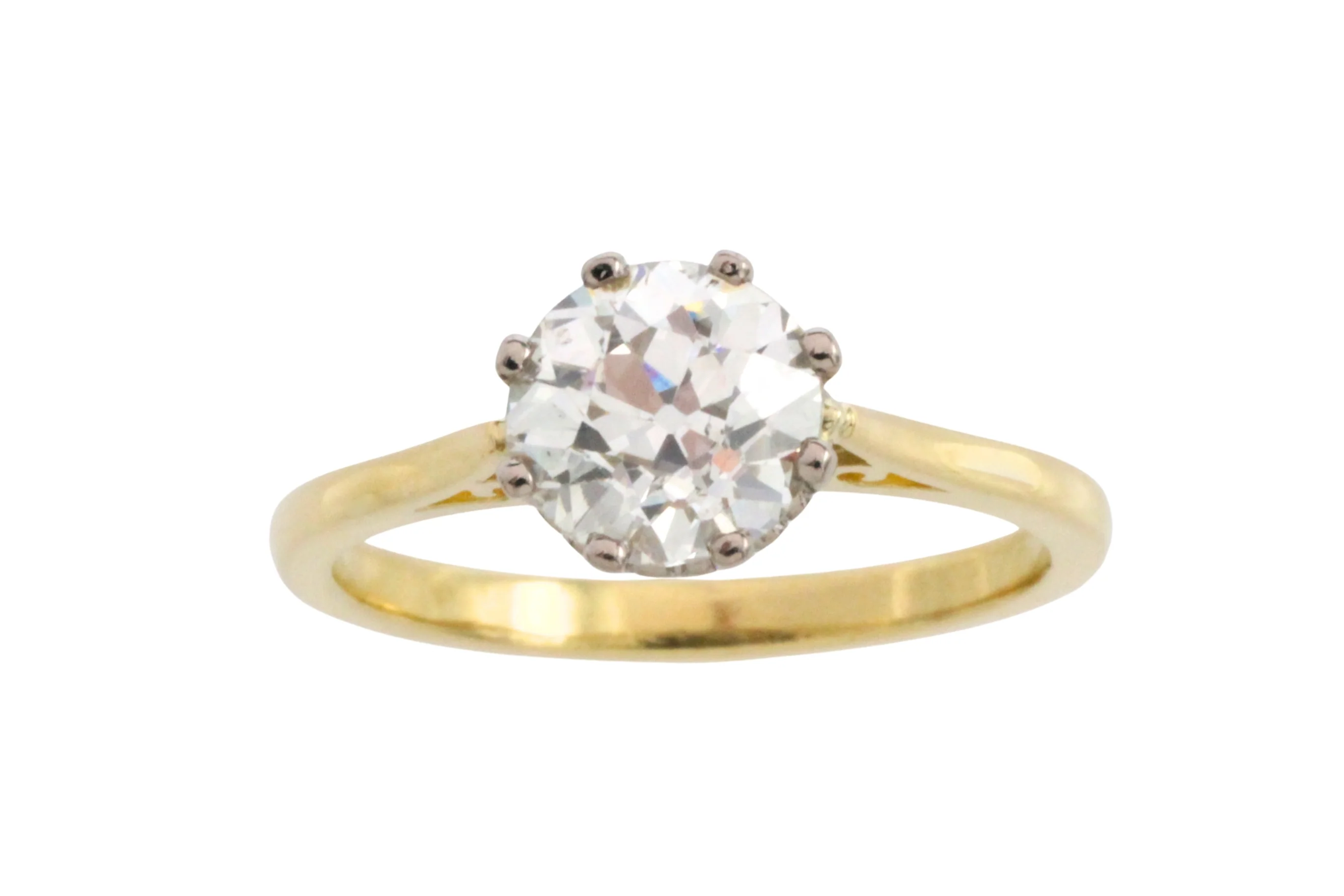 Old European cut diamond solitaire ring - Image 4