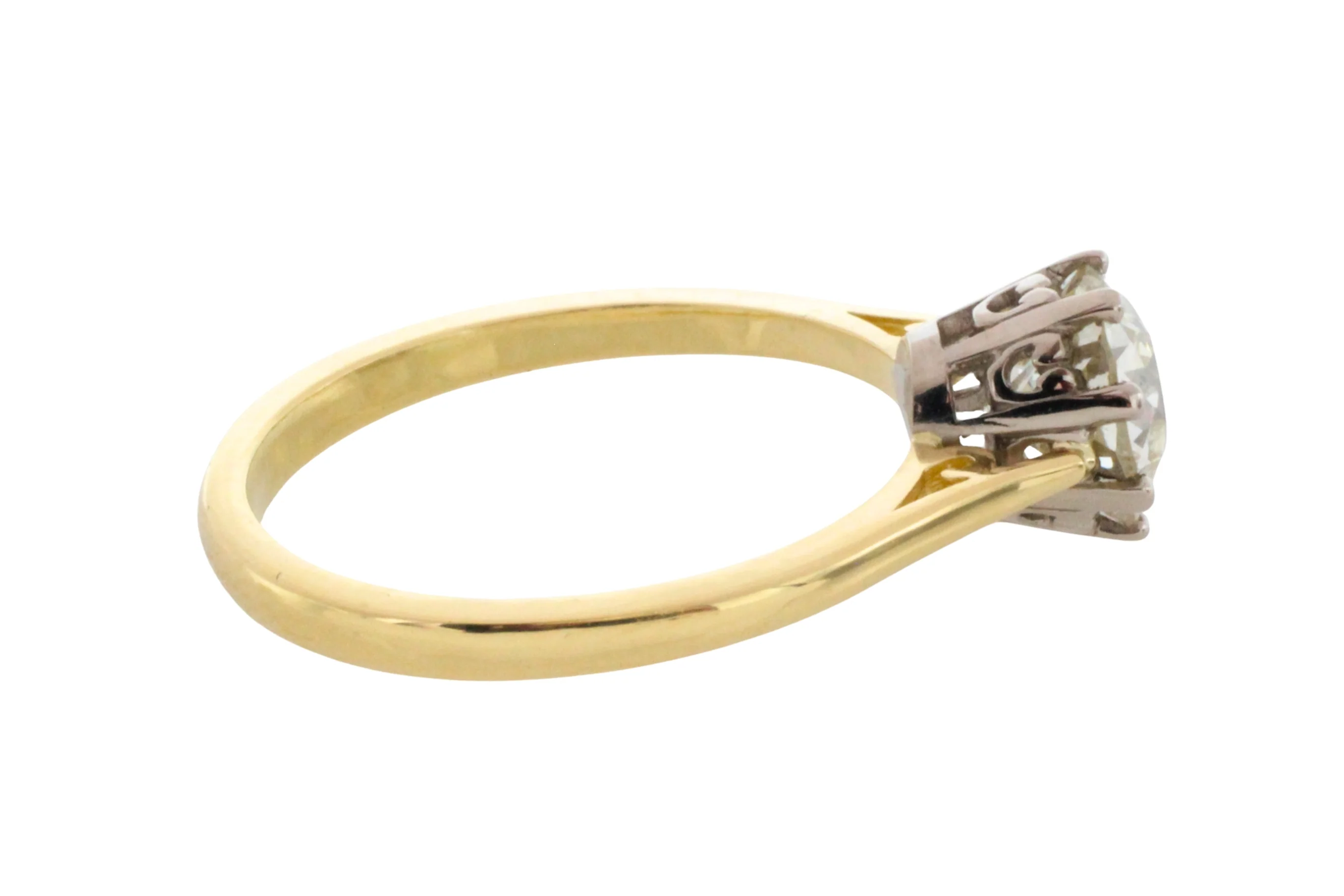 Old European cut diamond solitaire ring - Image 6