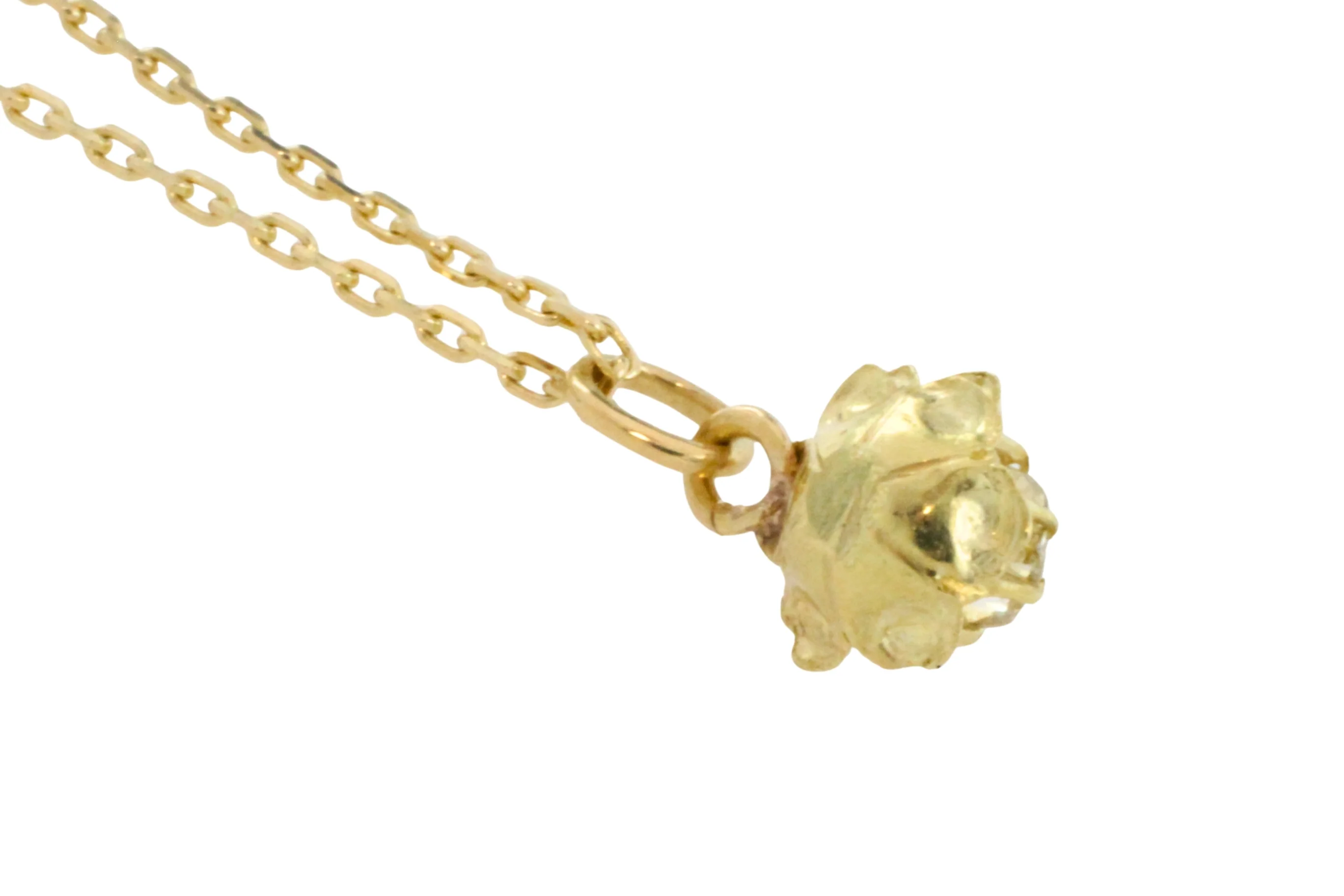 Old mine cut diamond pendant in 14 carat gold - Image 6