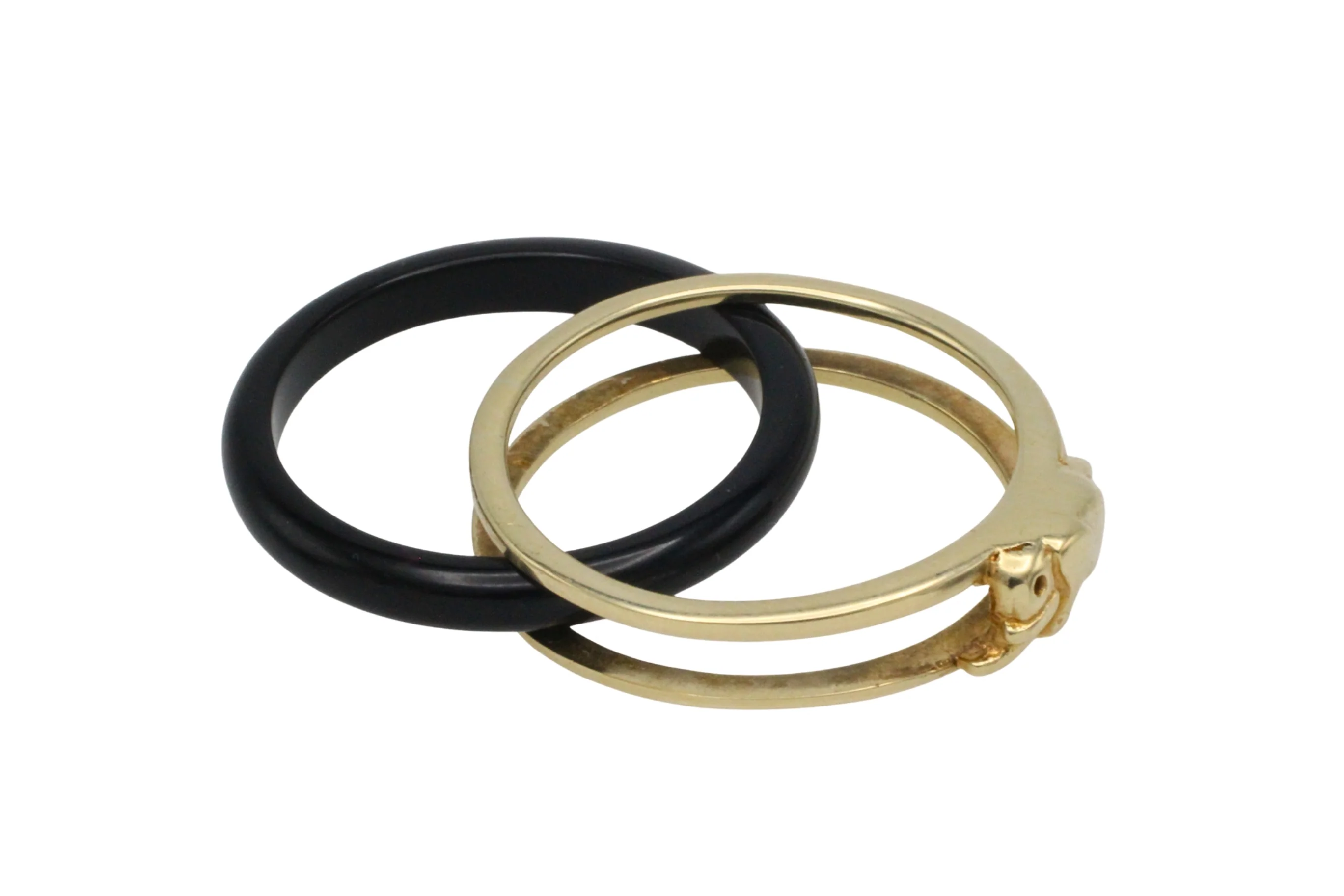Onyx elephant ring in 14 carat gold - Image 5