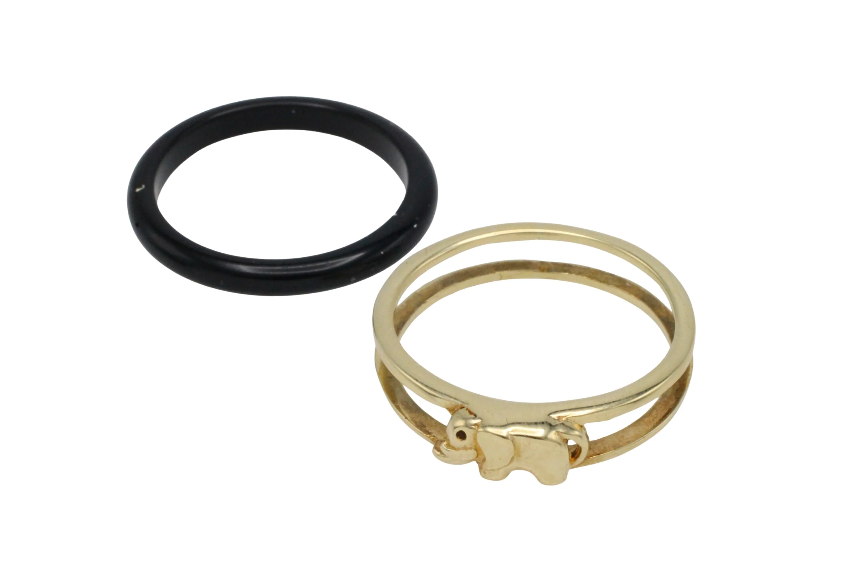 Onyx elephant ring in 14 carat gold - Image 6