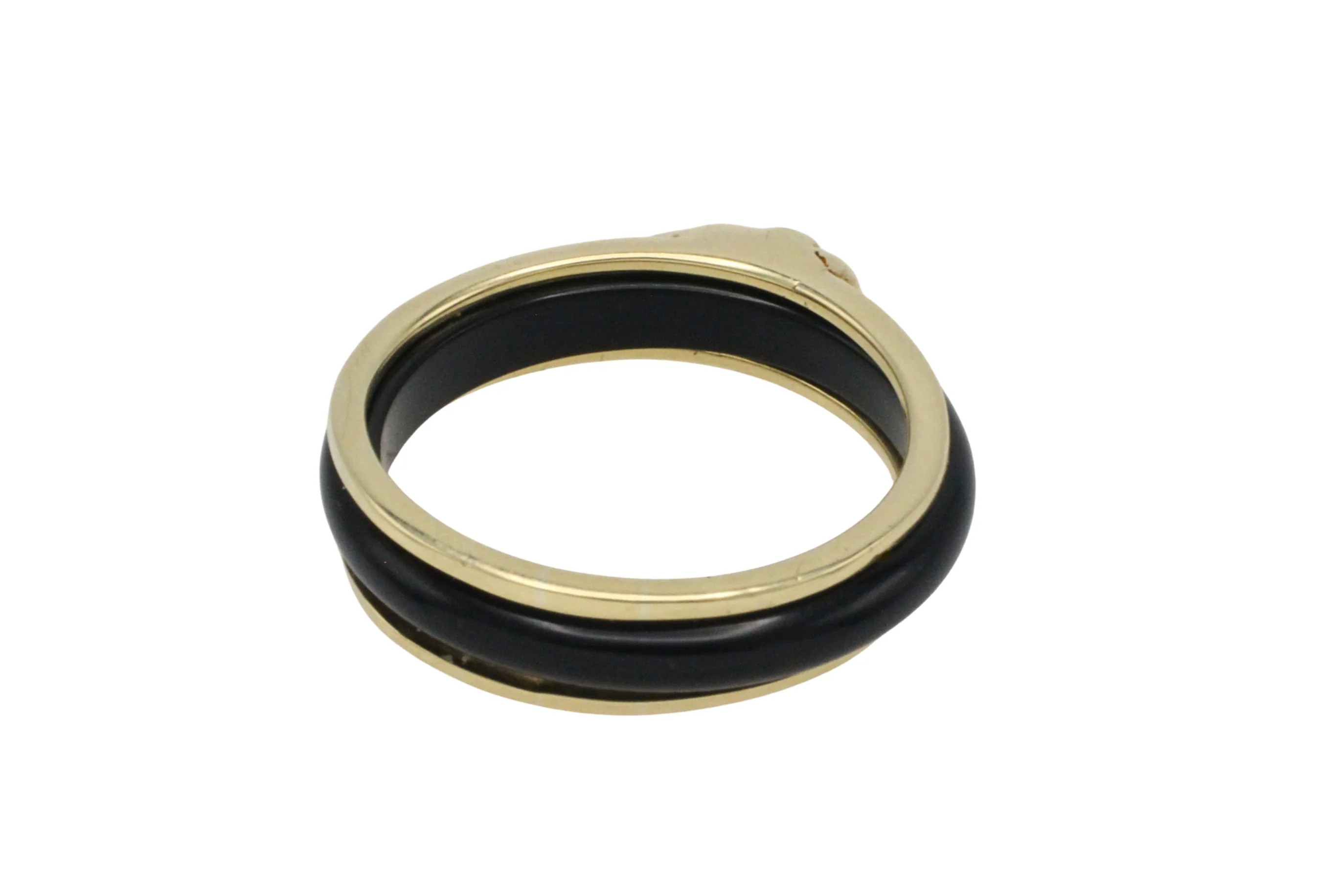 Onyx elephant ring in 14 carat gold - Image 7