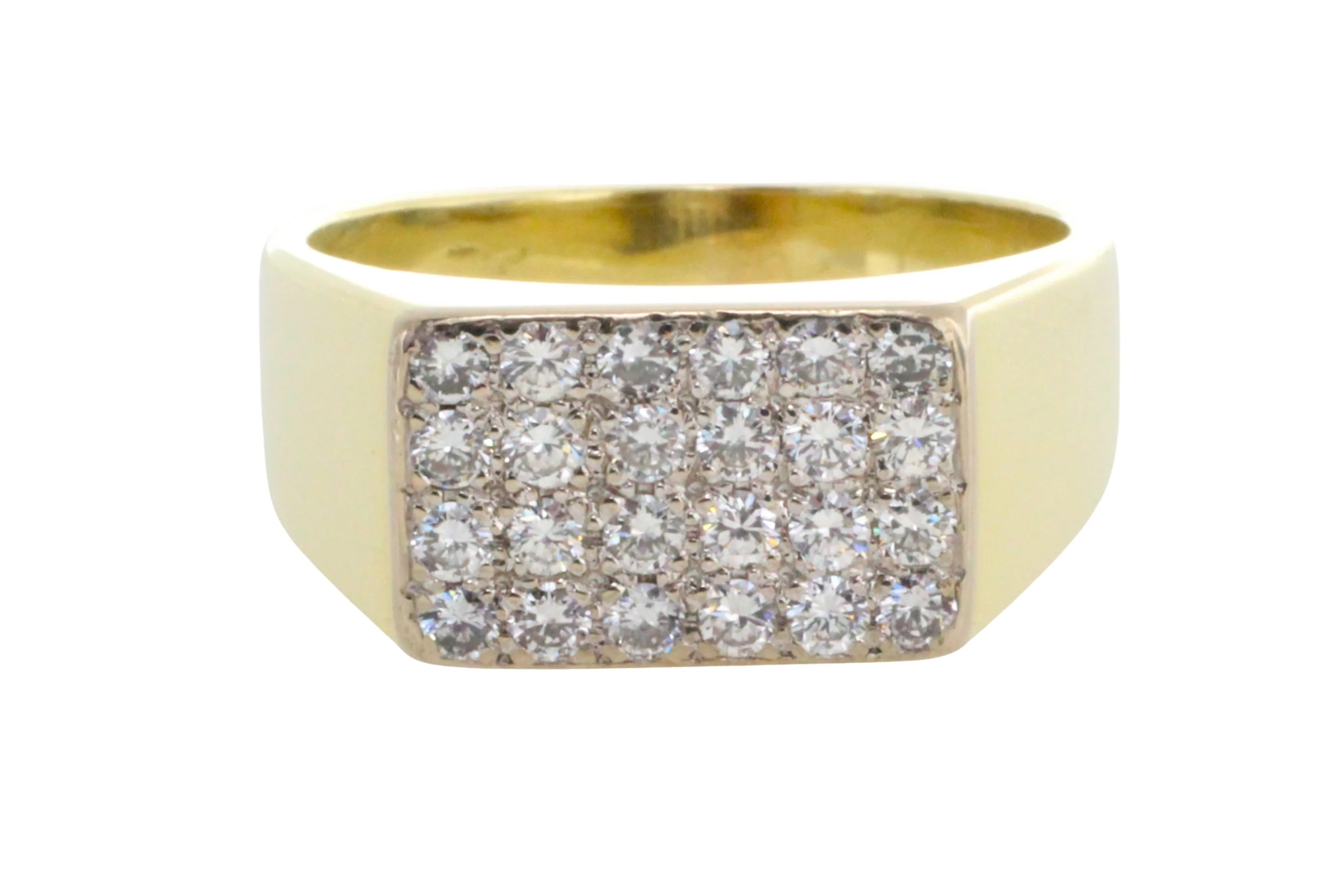 Pave set diamond ring in 14 carat gold