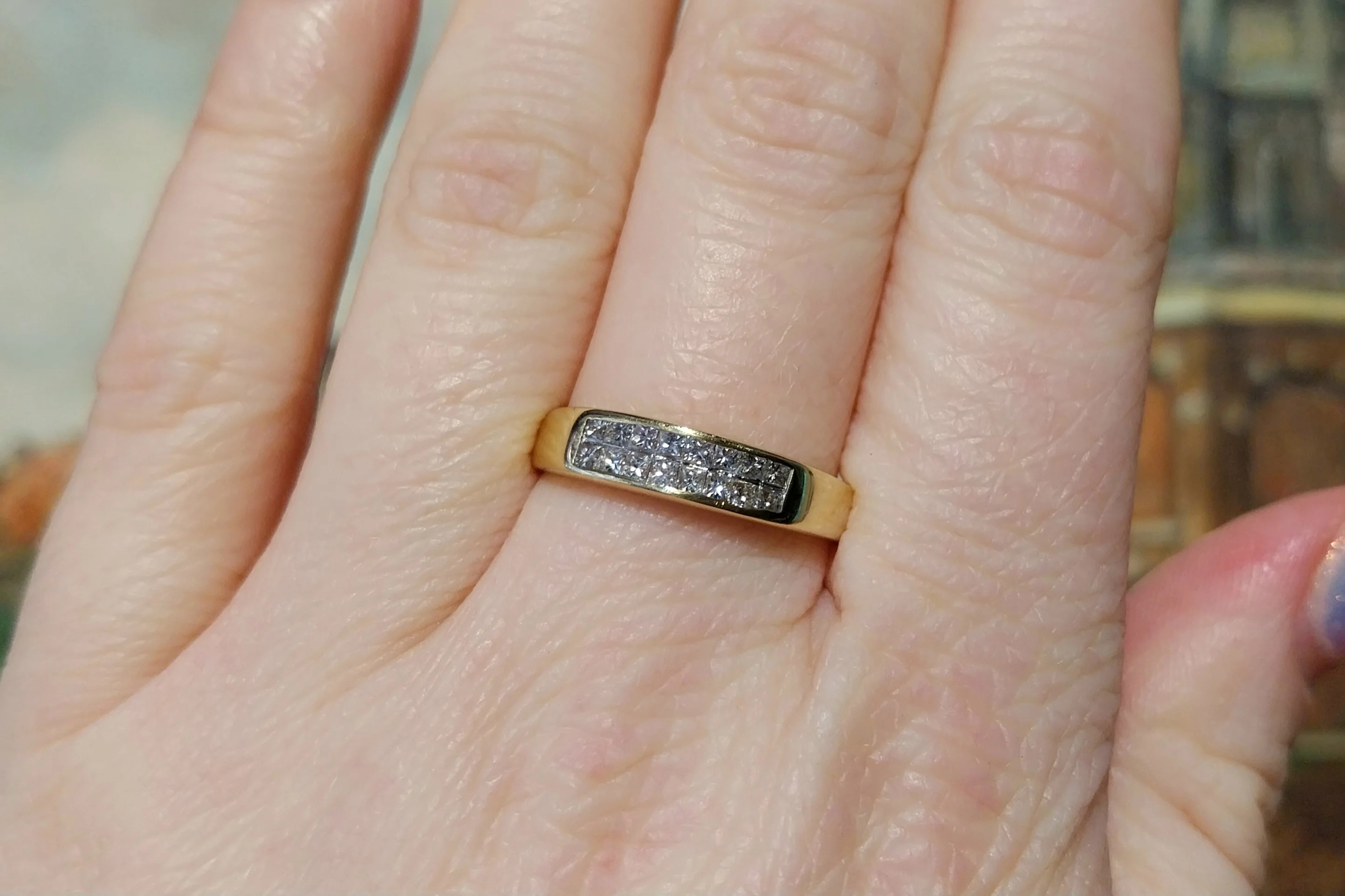 Princess cut diamond ring in 18 carat gold - Image 8