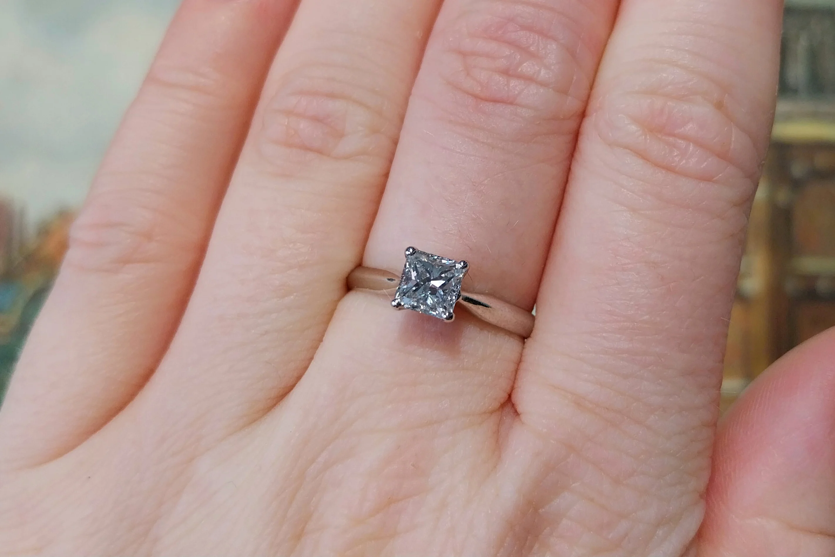 Princess cut diamond ring in white gold - Image 7