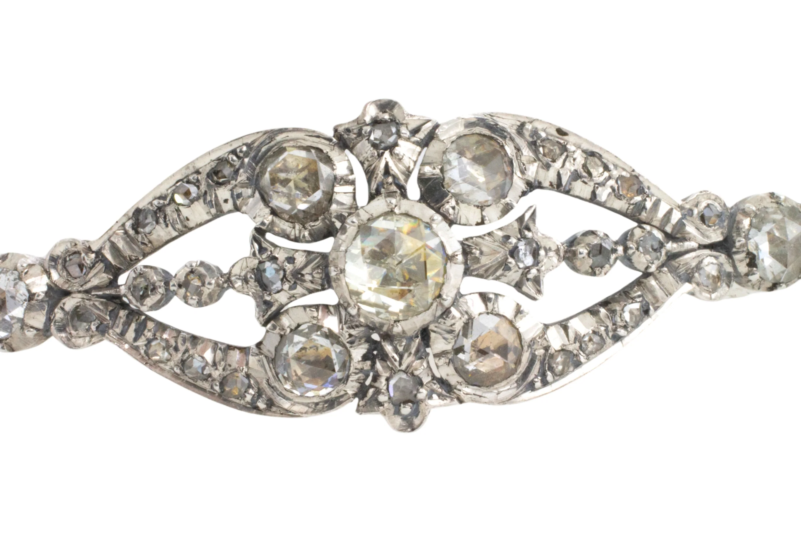 Rose diamond bracelet in silver and 14 carat gold - Image 3