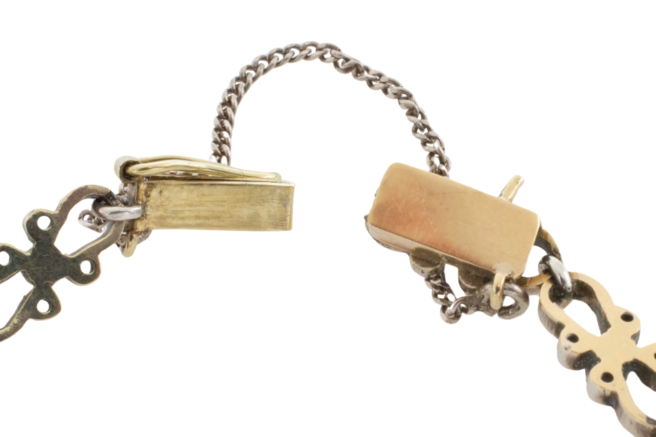 Rose diamond bracelet in silver and 14 carat gold - Image 7