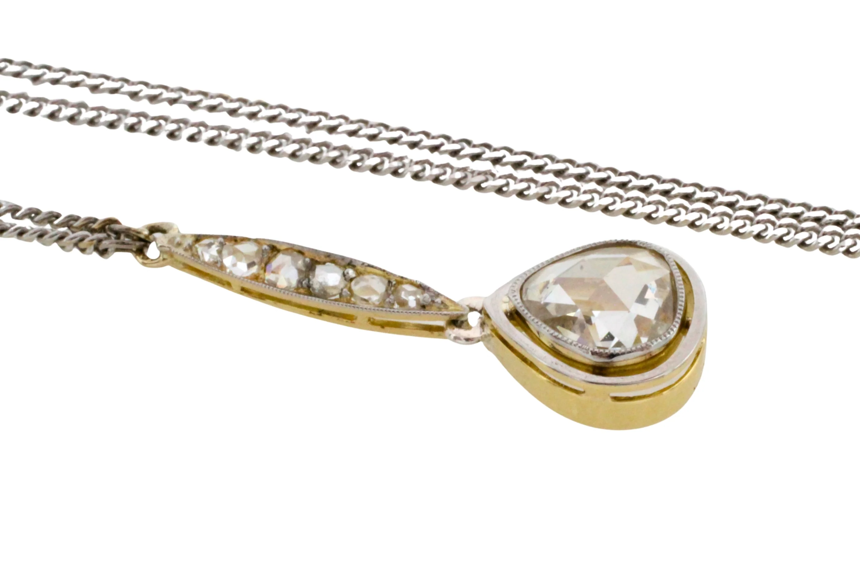 Rose diamond pendant in 18 carat gold - Image 2