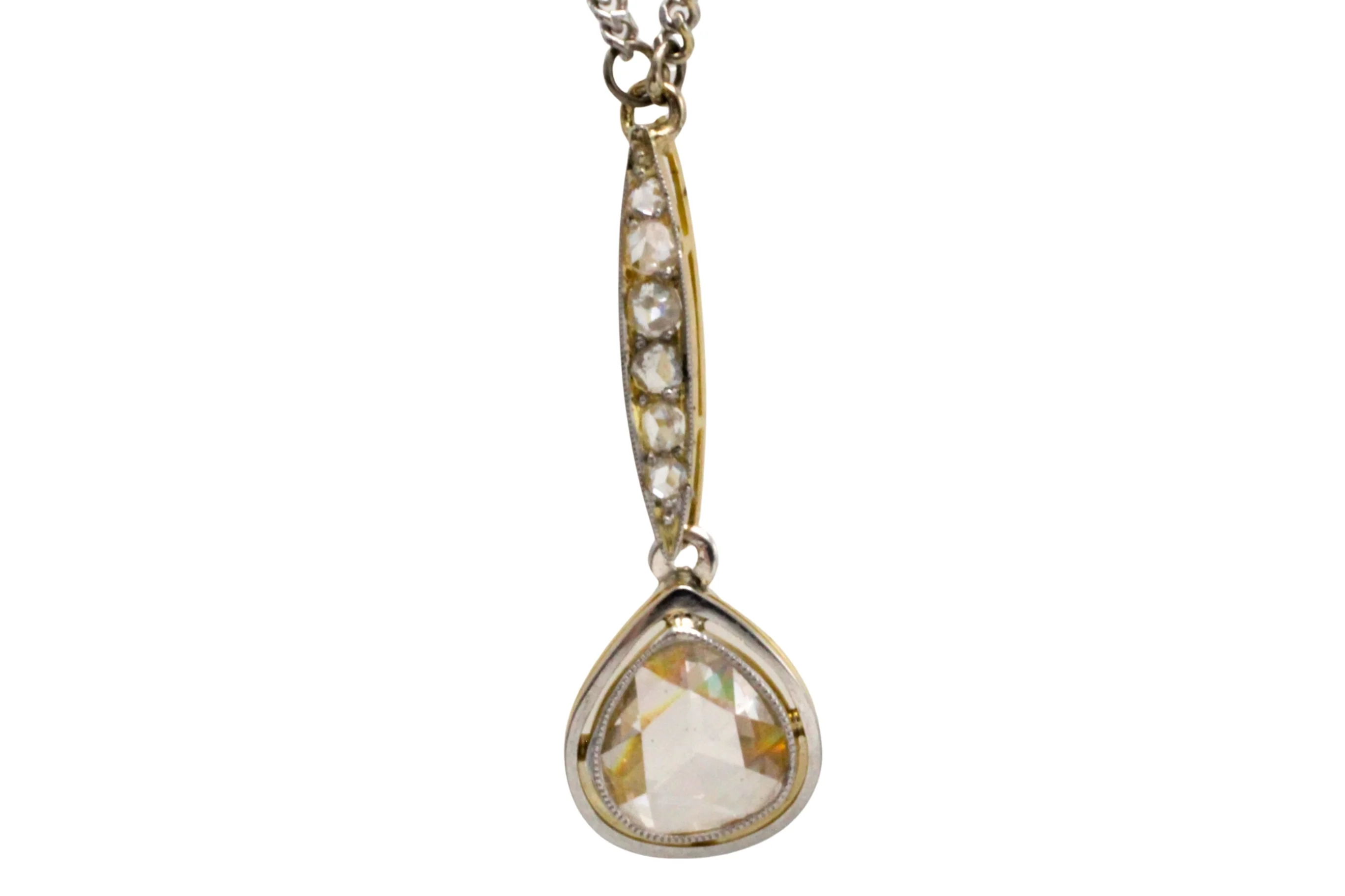 Rose diamond pendant in 18 carat gold - Image 3