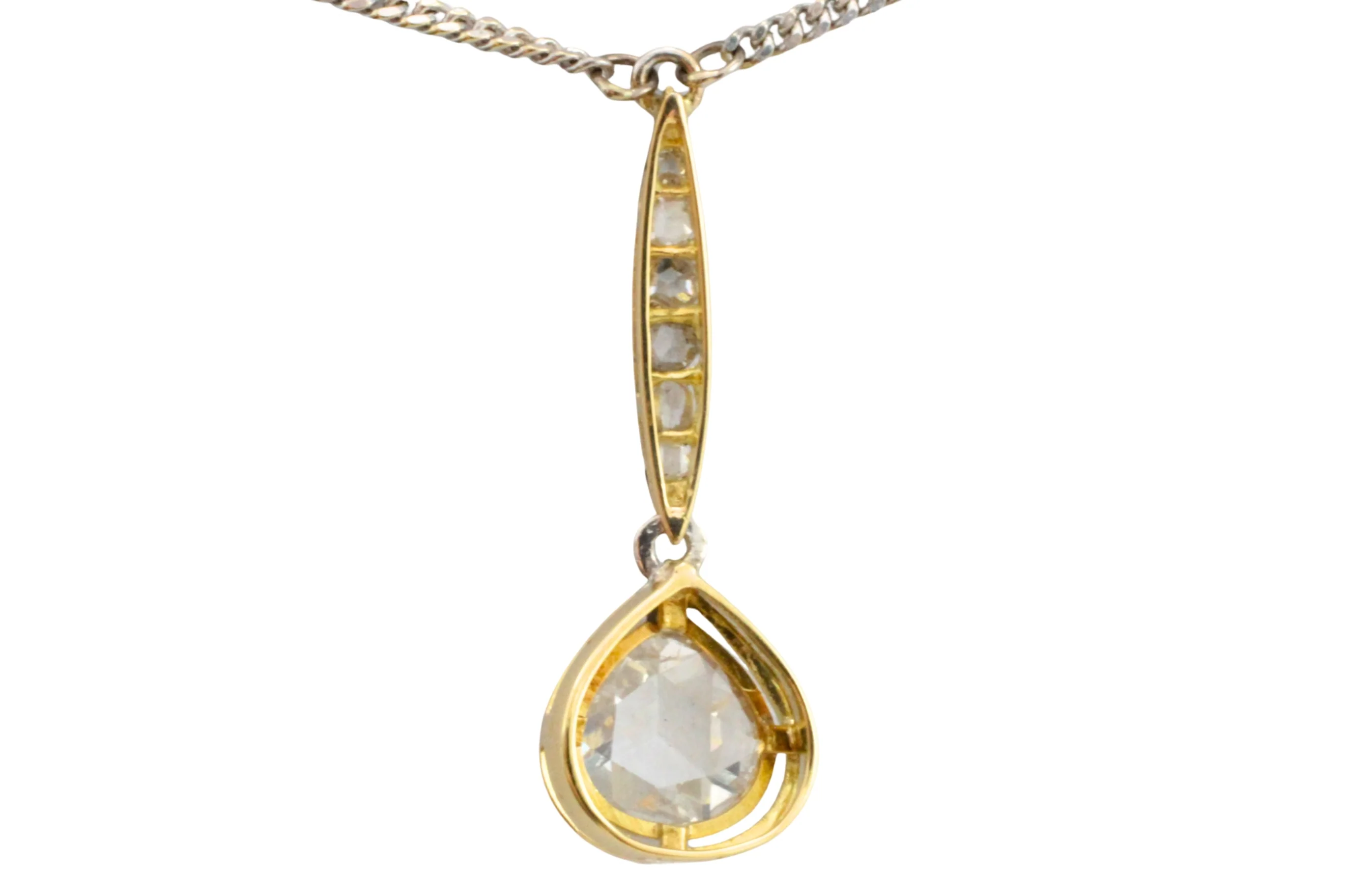 Rose diamond pendant in 18 carat gold - Image 4