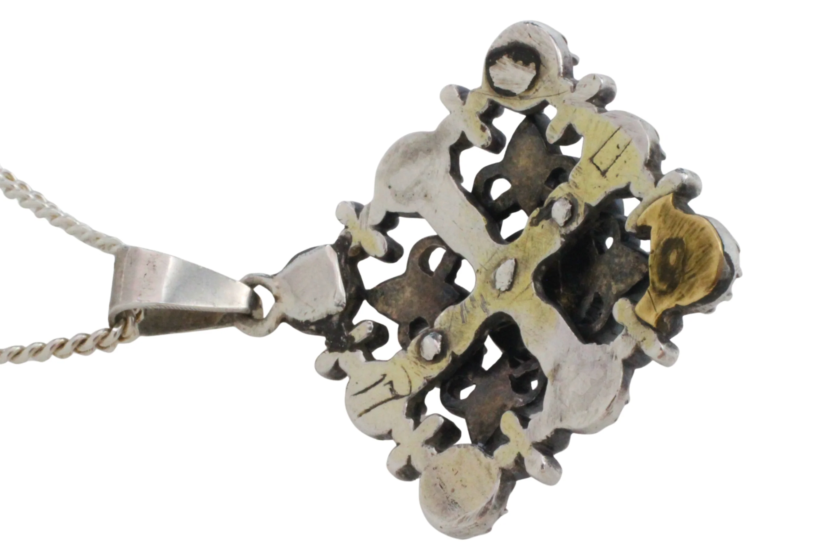 Rose diamond pendant in silver - Image 5