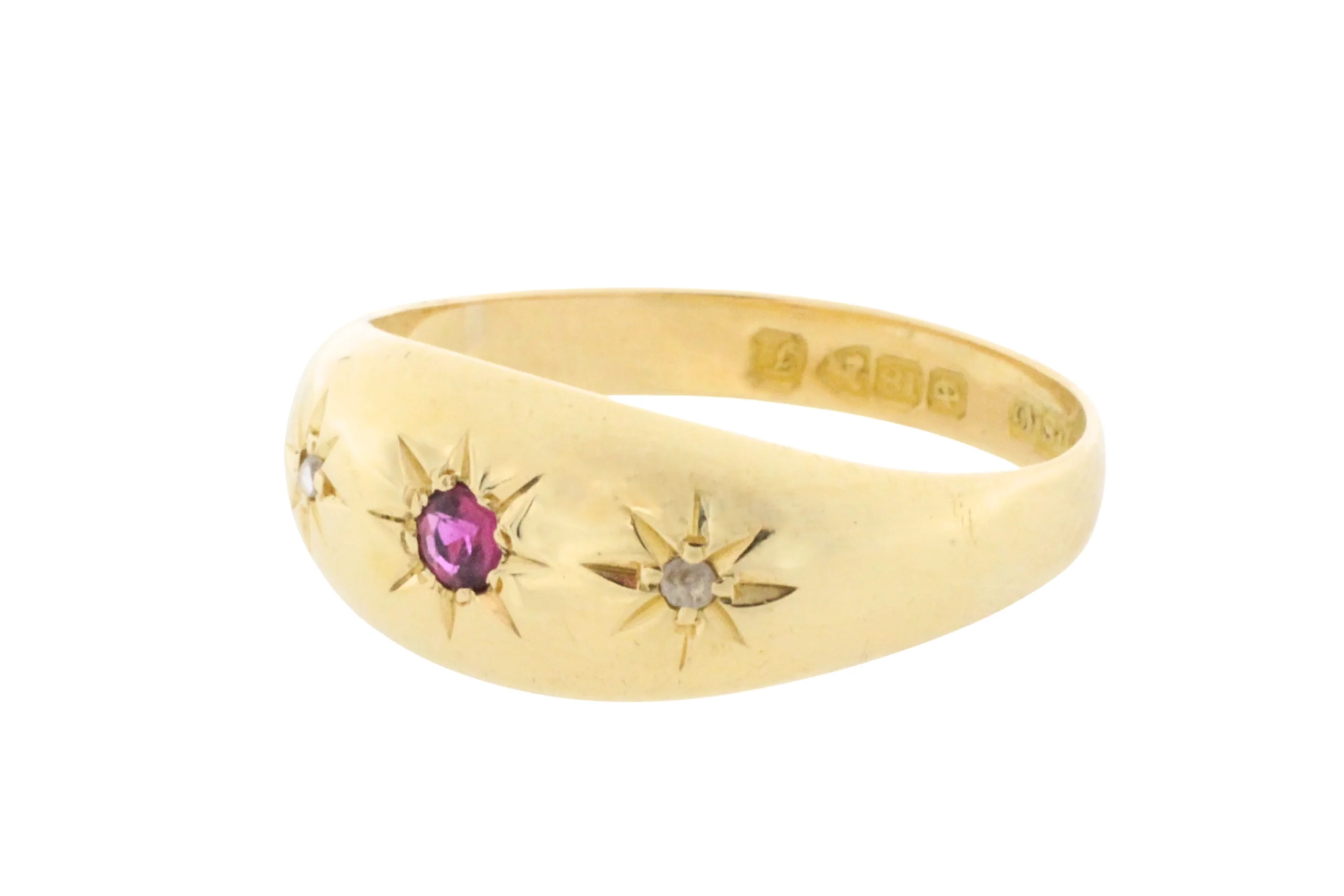 Ruby and diamond gypsy ring from 1919 - Image 3