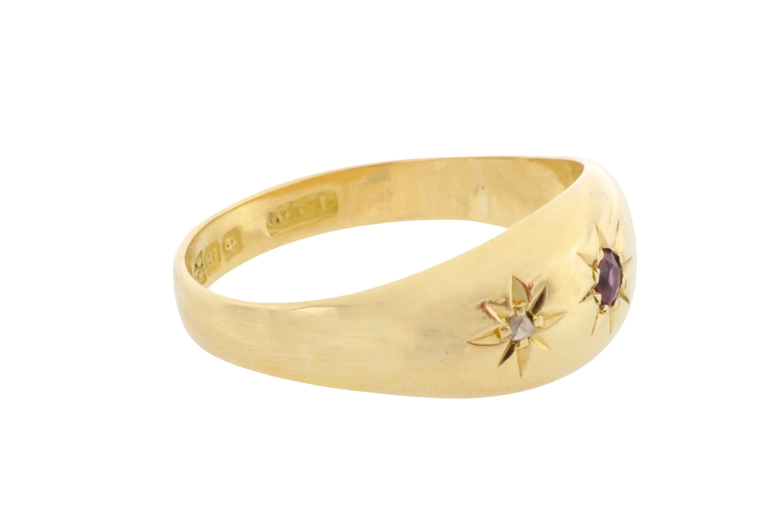 Ruby and diamond gypsy ring from 1919 - Image 4