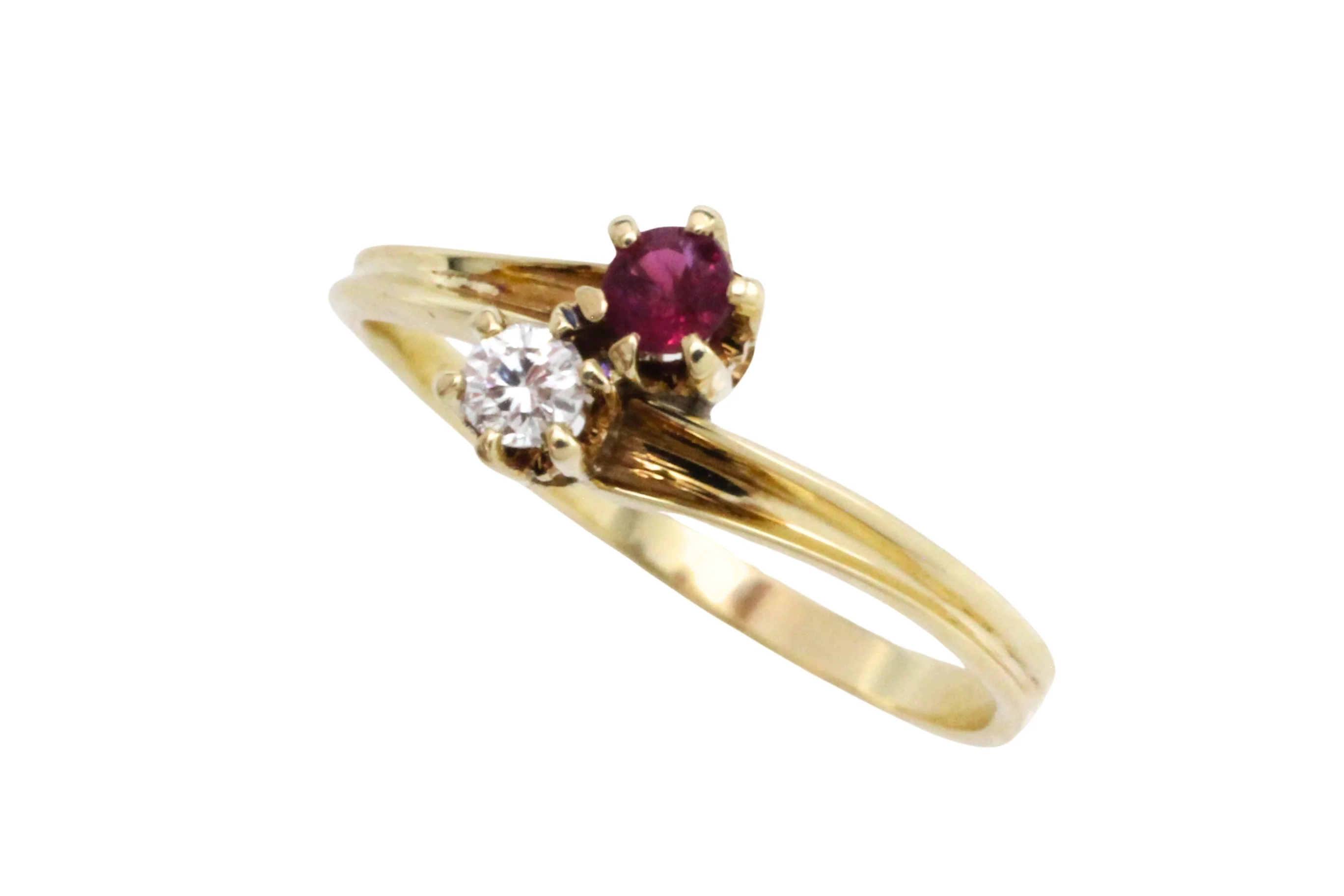 Ruby and diamond Toi et Moi ring - Image 2