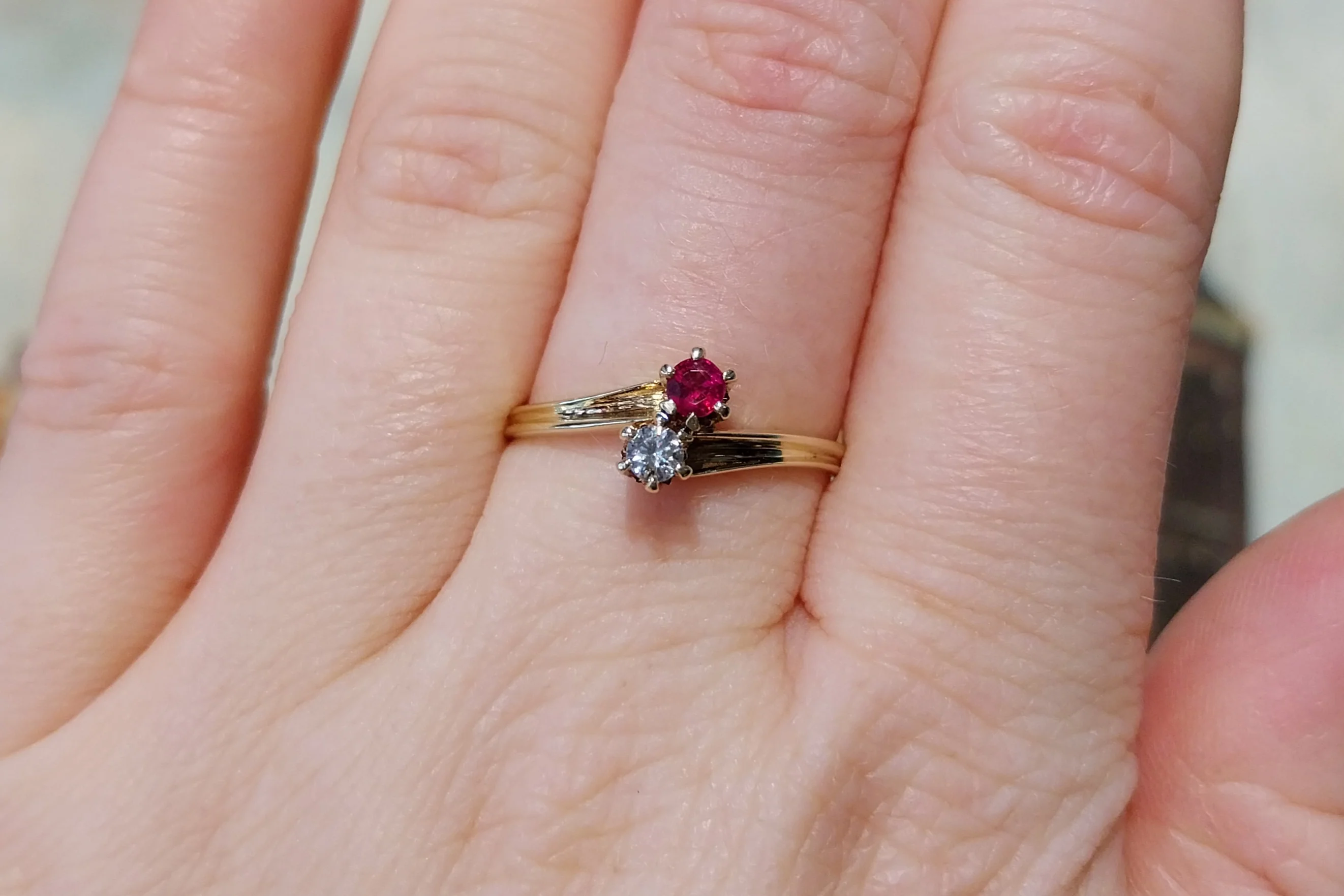 Ruby and diamond Toi et Moi ring - Image 7