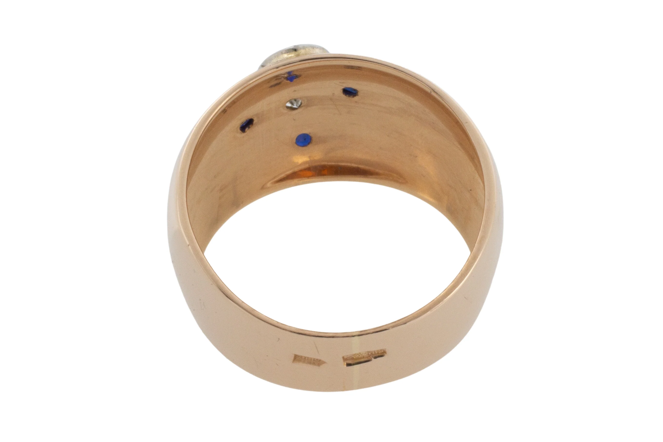 Sapphire and diamond band in 14 carat gold - Image 4