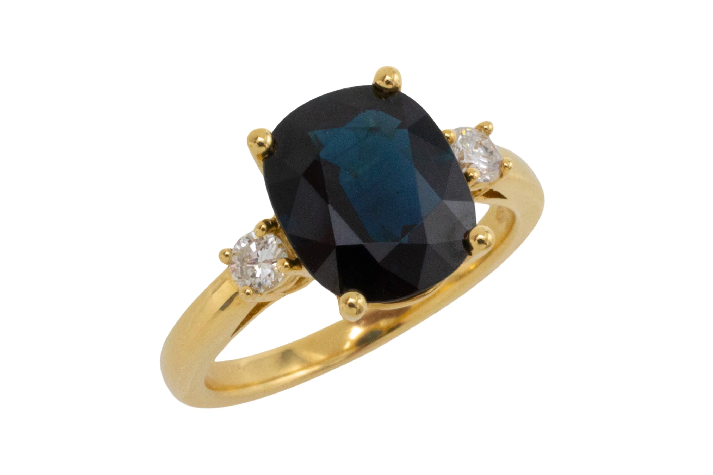 Sapphire and diamond ring in 18 carat gold - Image 3