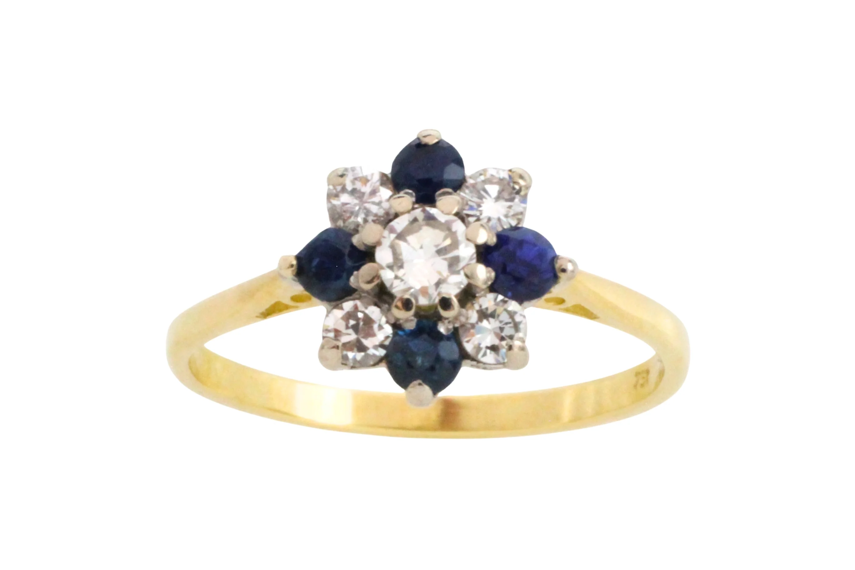 Sapphire and diamond ring in 18 carat gold - Image 3