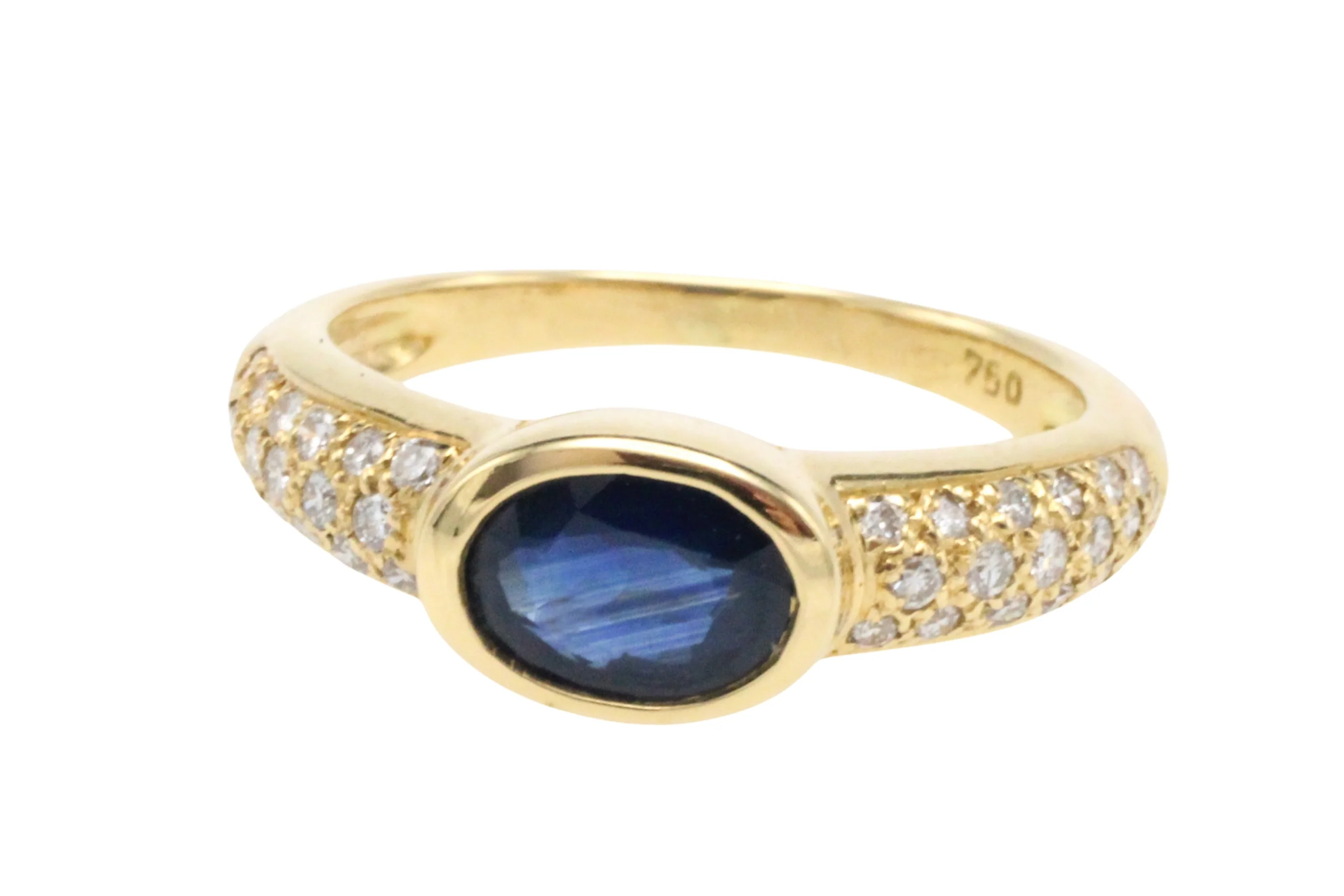 Sapphire and diamond ring in 18 carat gold - Image 2