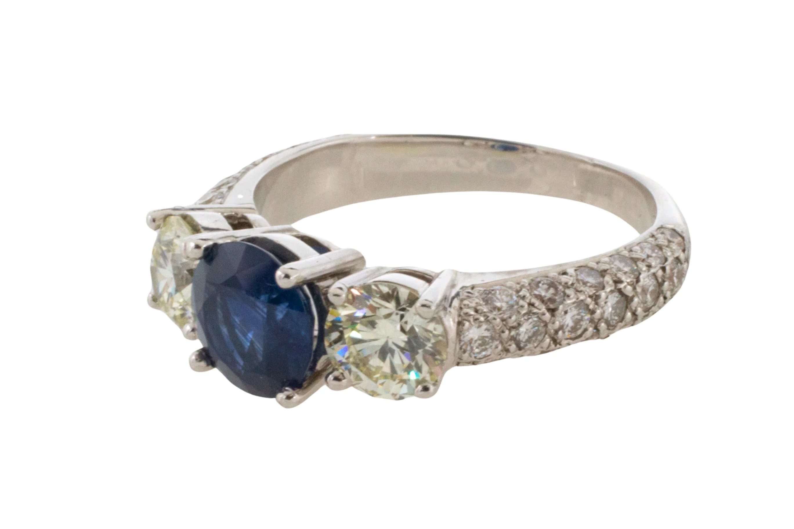 Sapphire and diamond ring in 18 carat white gold - Image 5