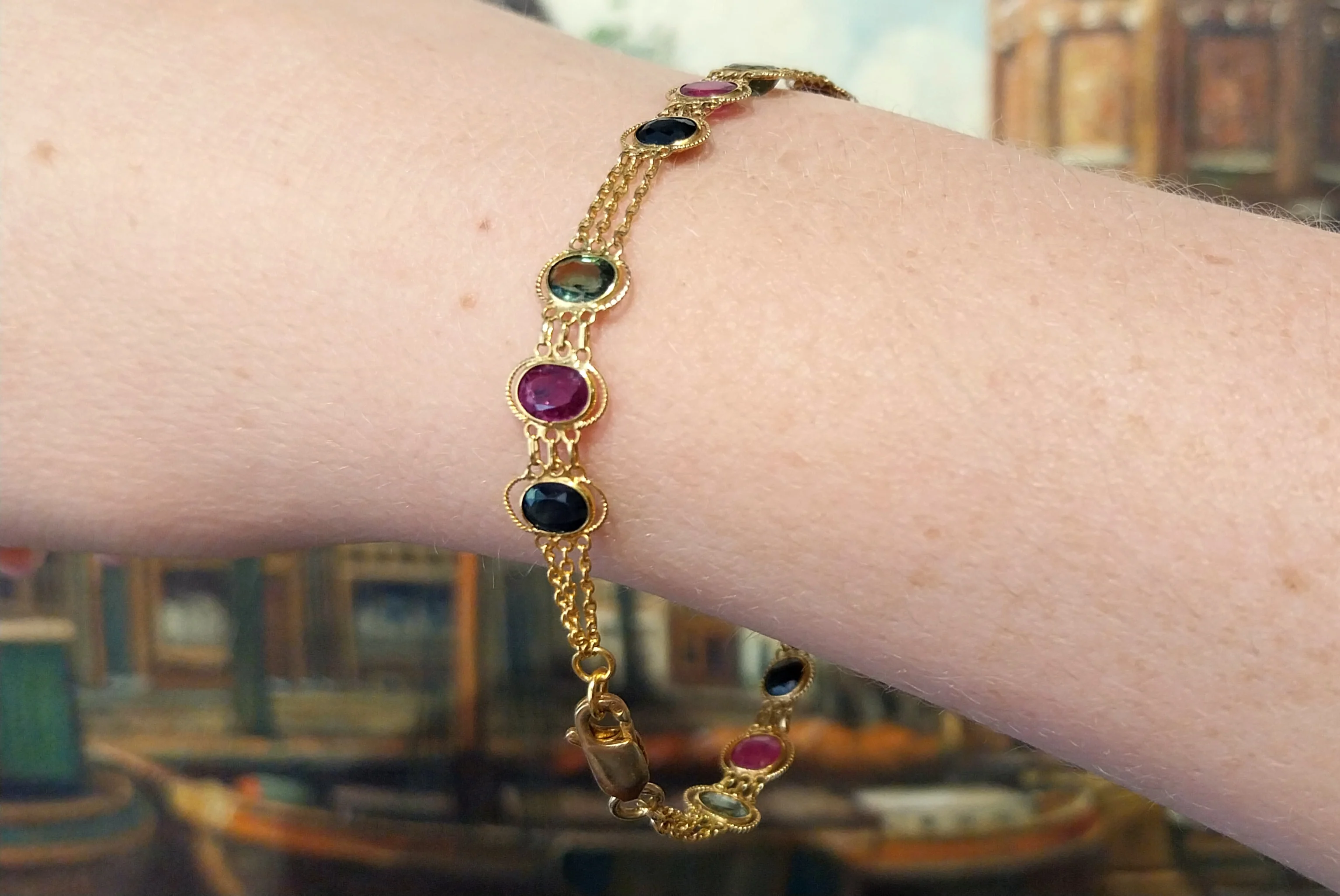 Sapphire ruby and tourmaline braclet - Image 7