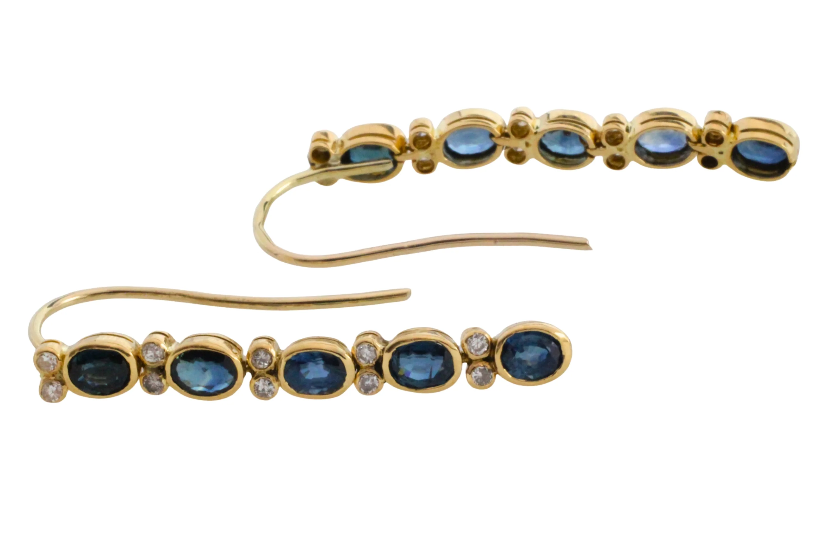 Sapphire pendant earrings in 18 carat gold - Image 3