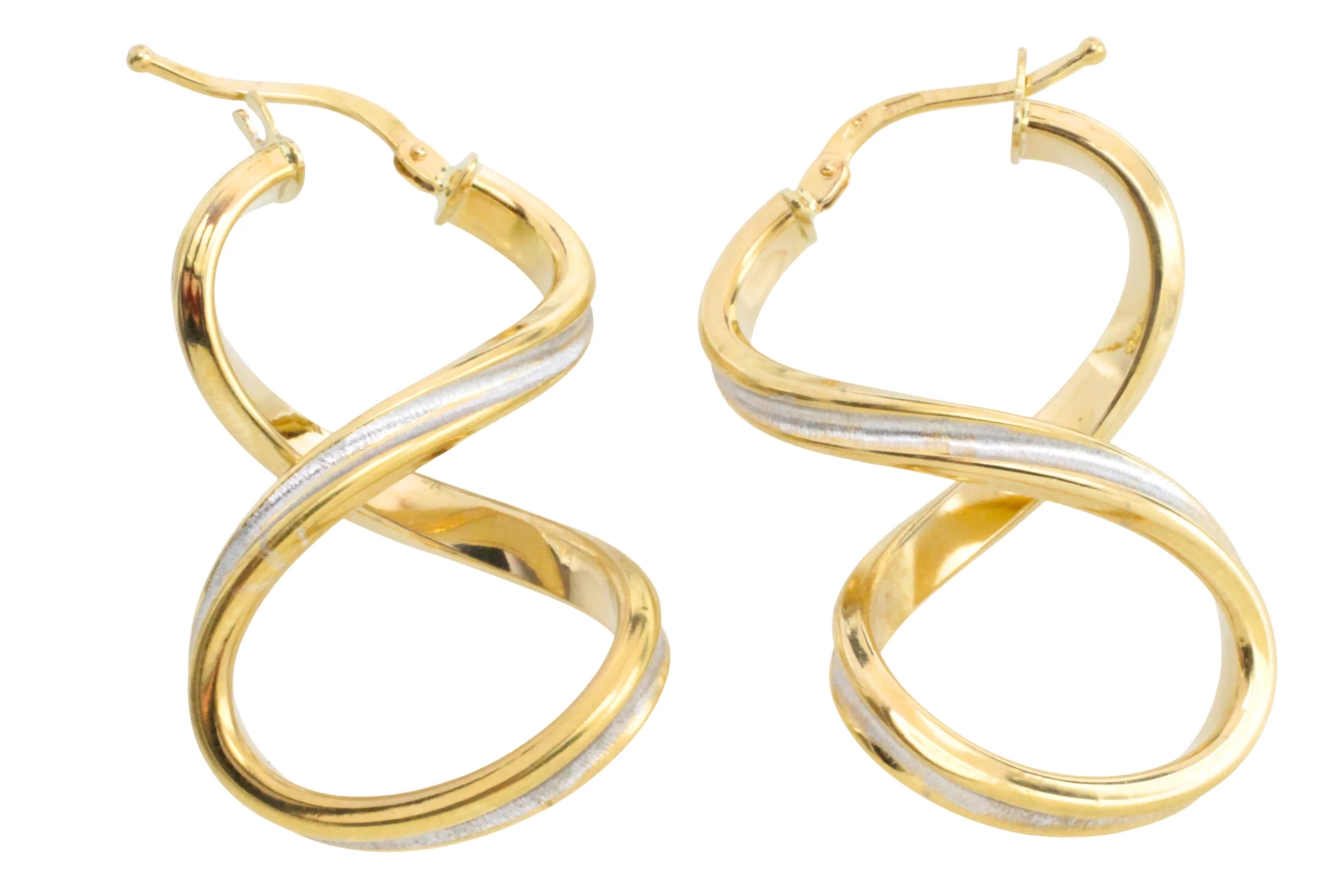Spiral earrings in yellow and white gold - Image 3