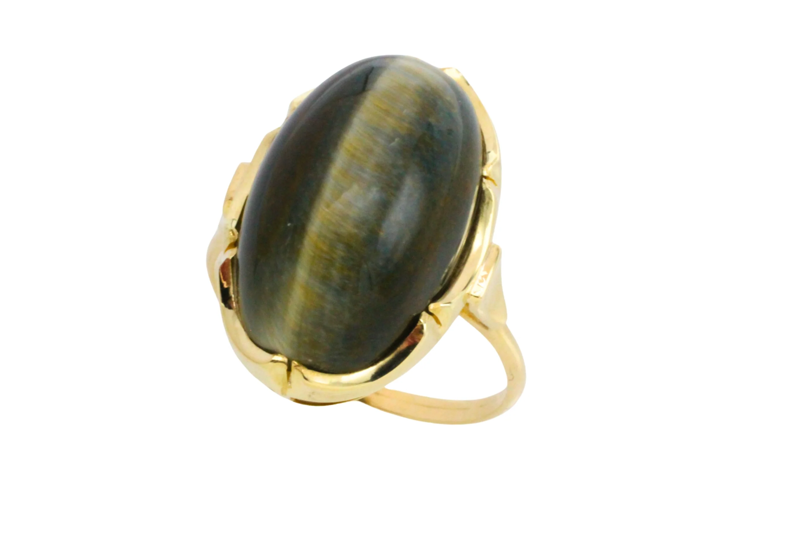 Tigers eye ring in 14 carat gold - Image 2