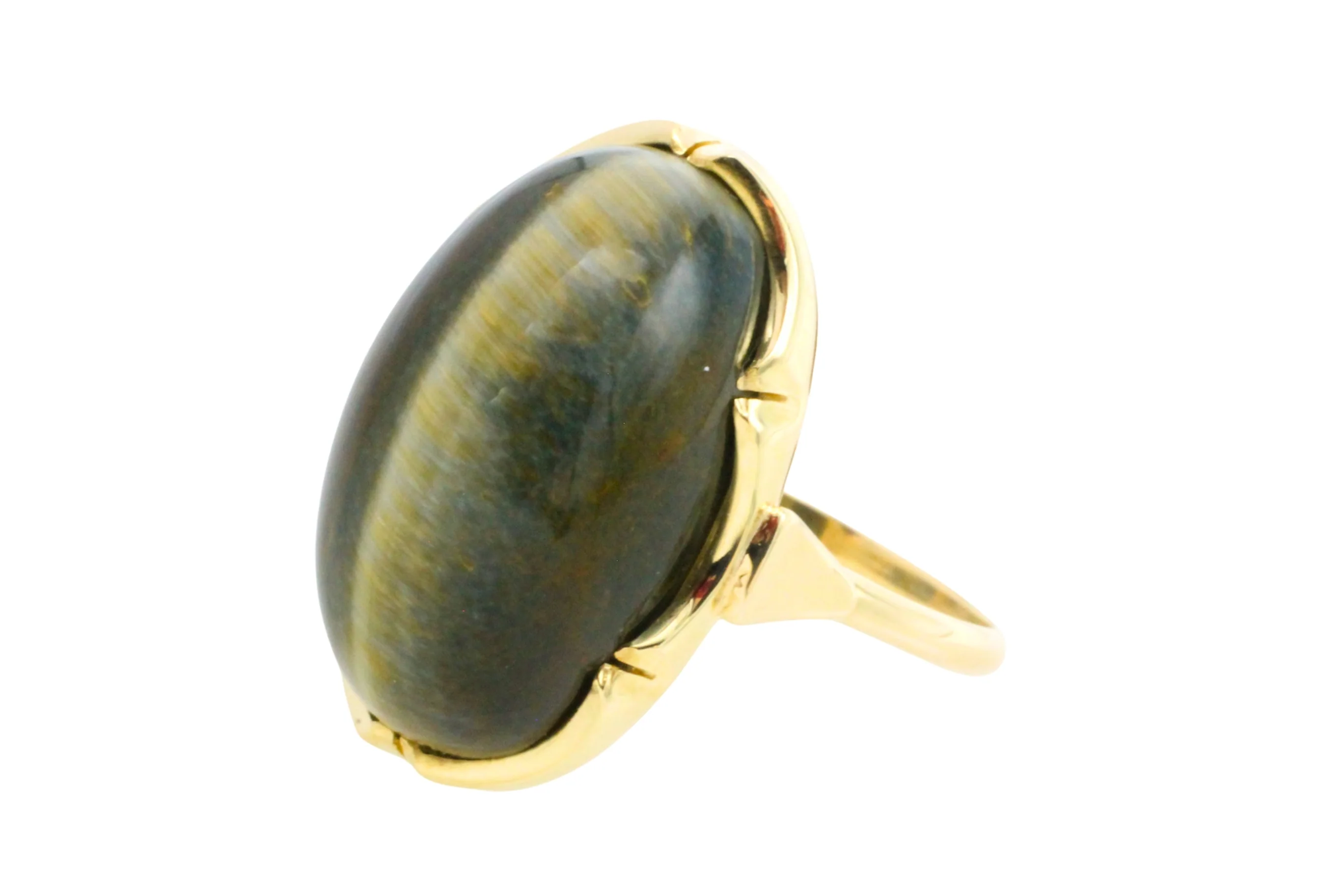 Tigers eye ring in 14 carat gold - Image 3