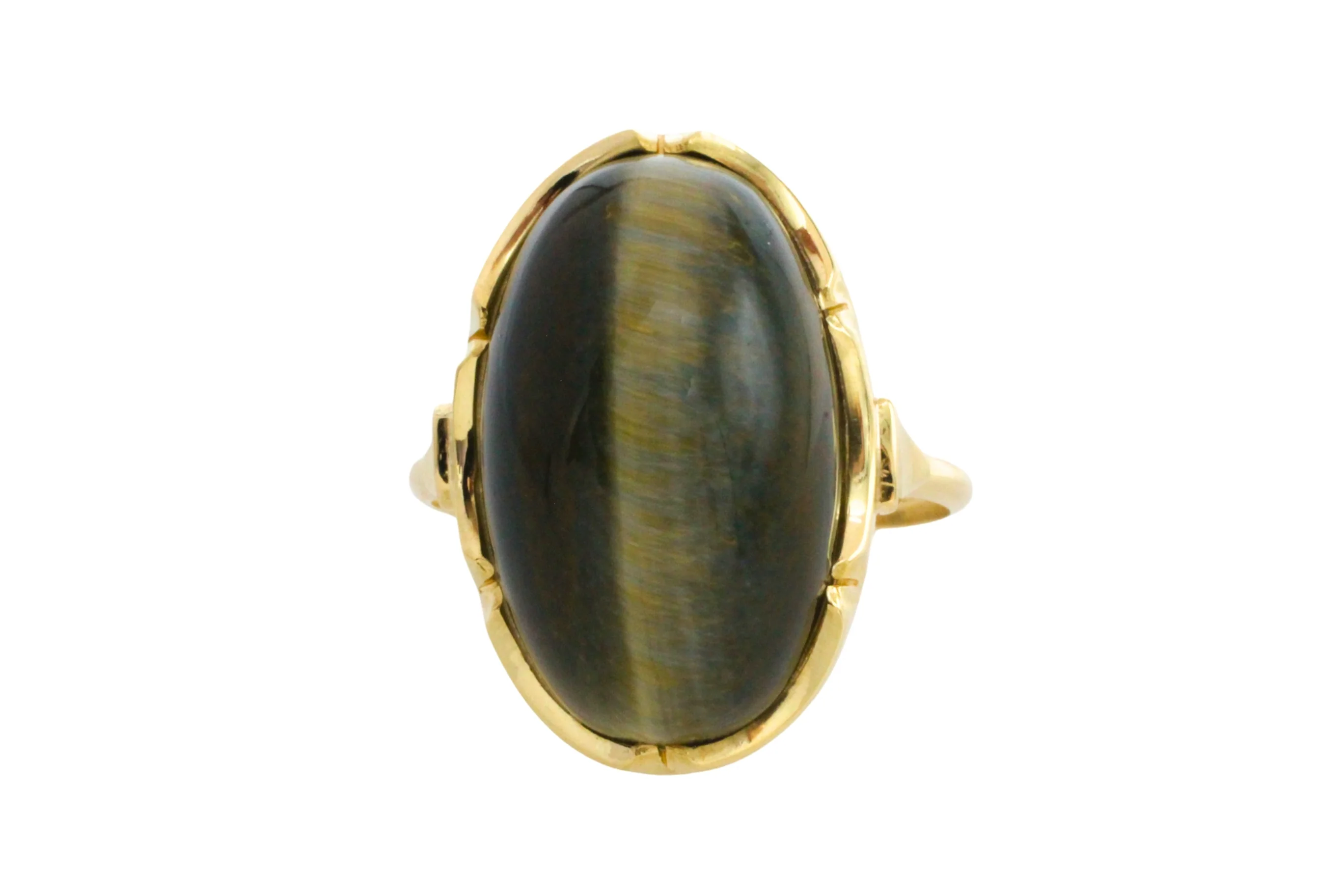 Tigers eye ring in 14 carat gold - Image 4