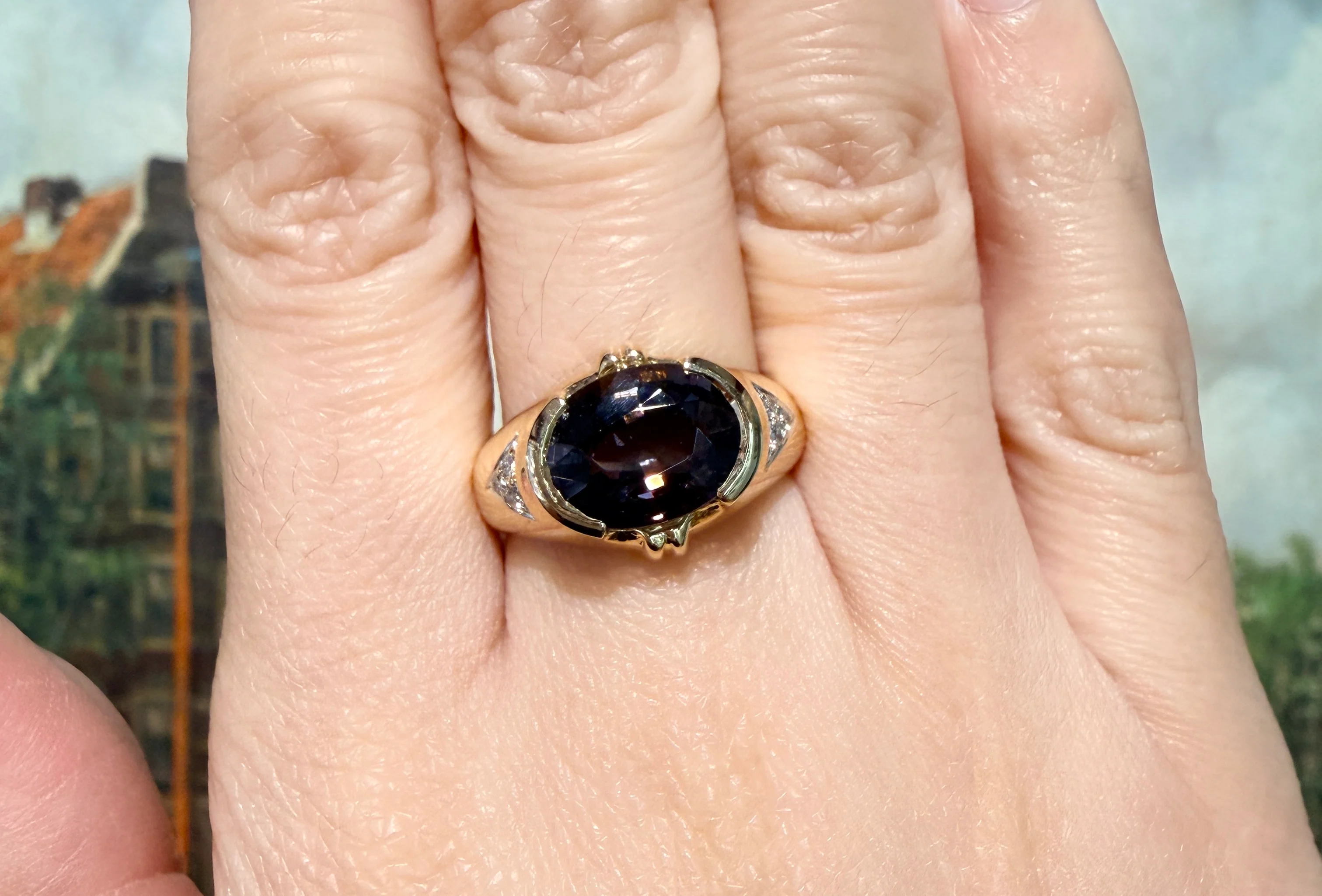 Tourmaline and diamond ring in 18 carat gold - Image 8