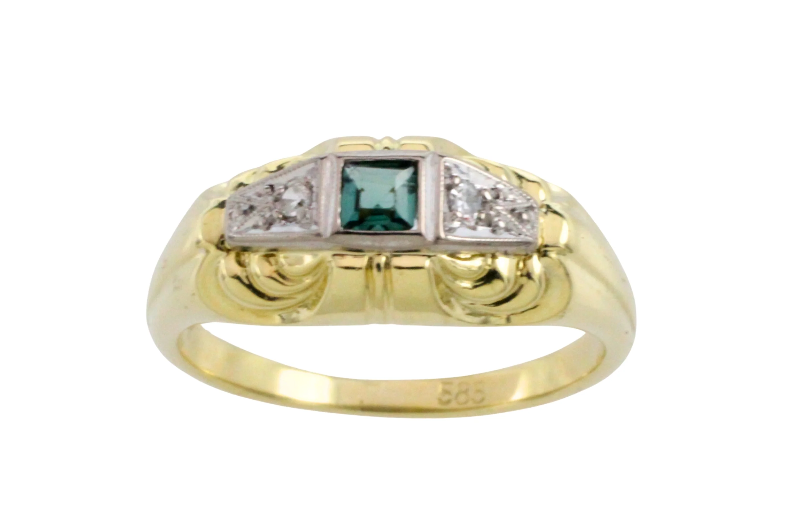 Tourmaline and diamond ring in 14 carat gold - Image 2