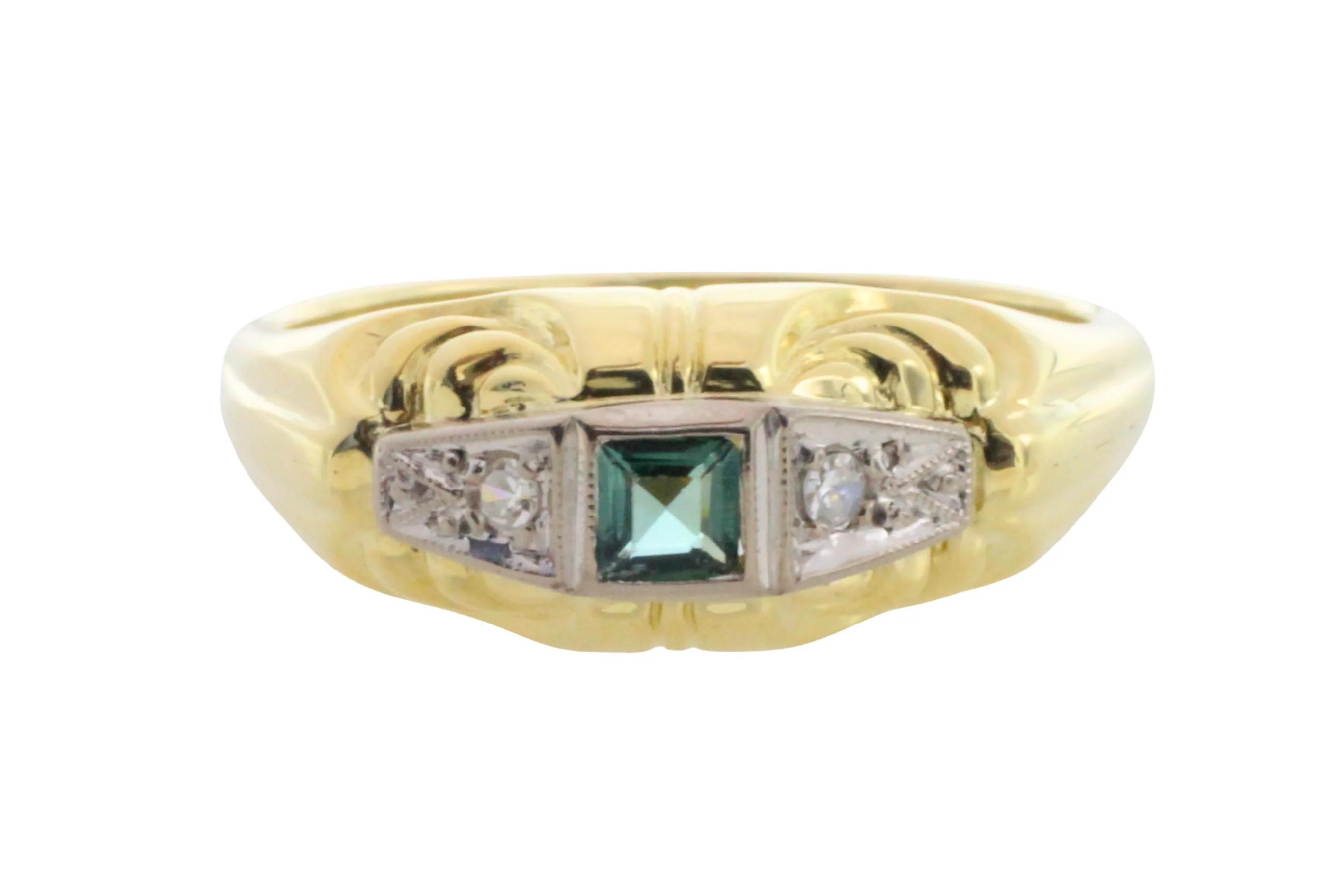 Tourmaline and diamond ring in 14 carat gold - Image 3