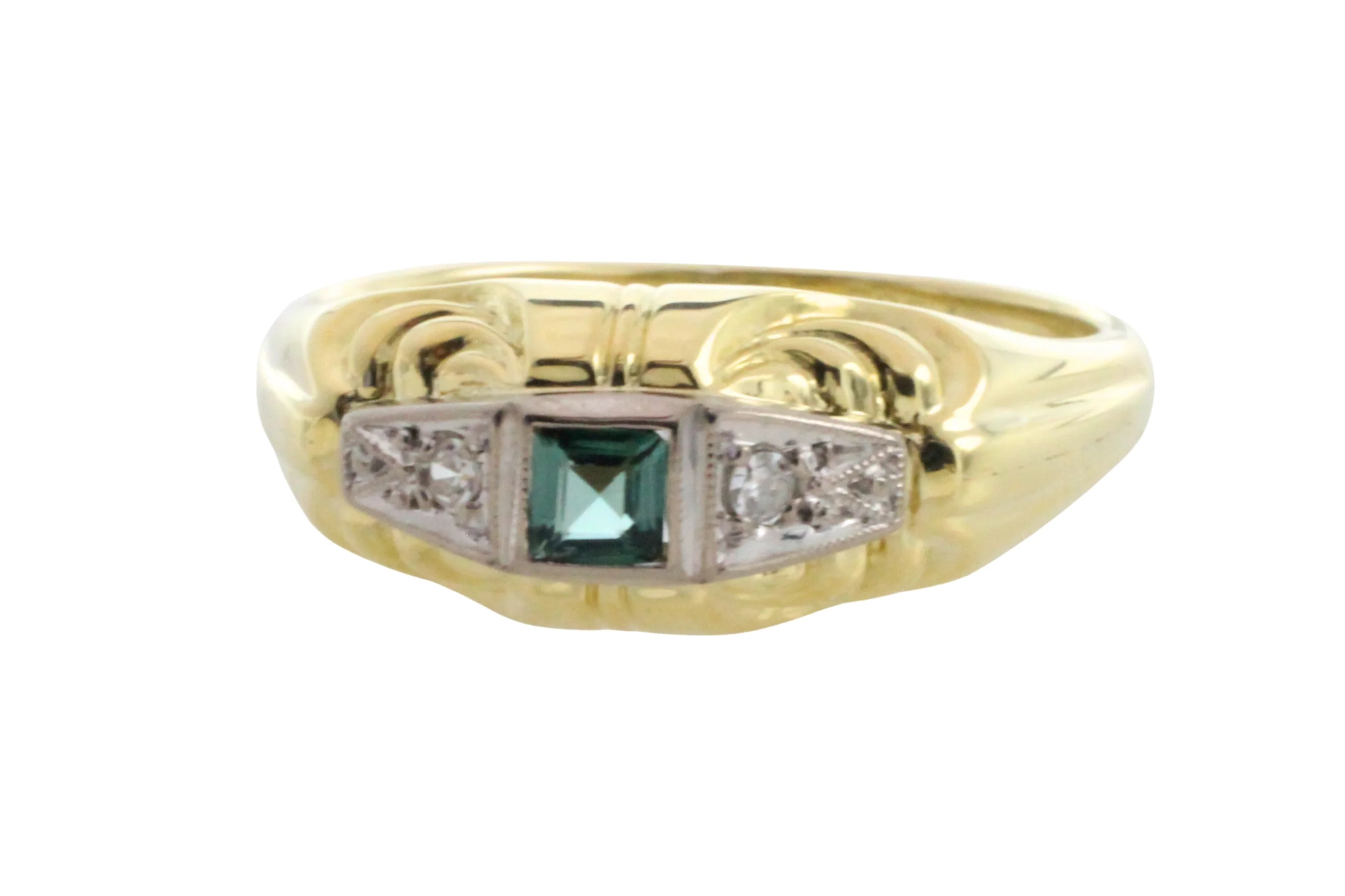 Tourmaline and diamond ring in 14 carat gold - Image 5