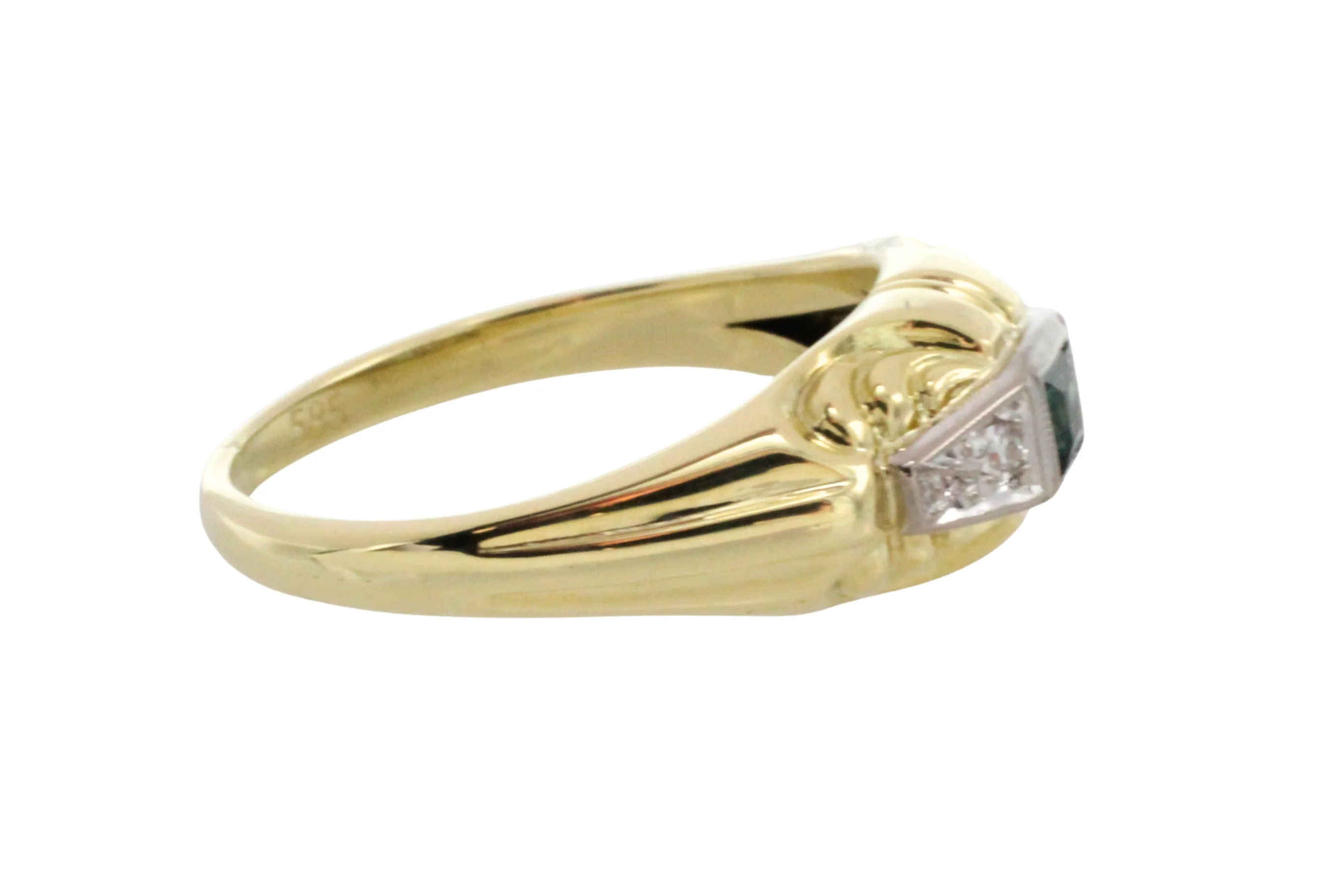 Tourmaline and diamond ring in 14 carat gold - Image 6