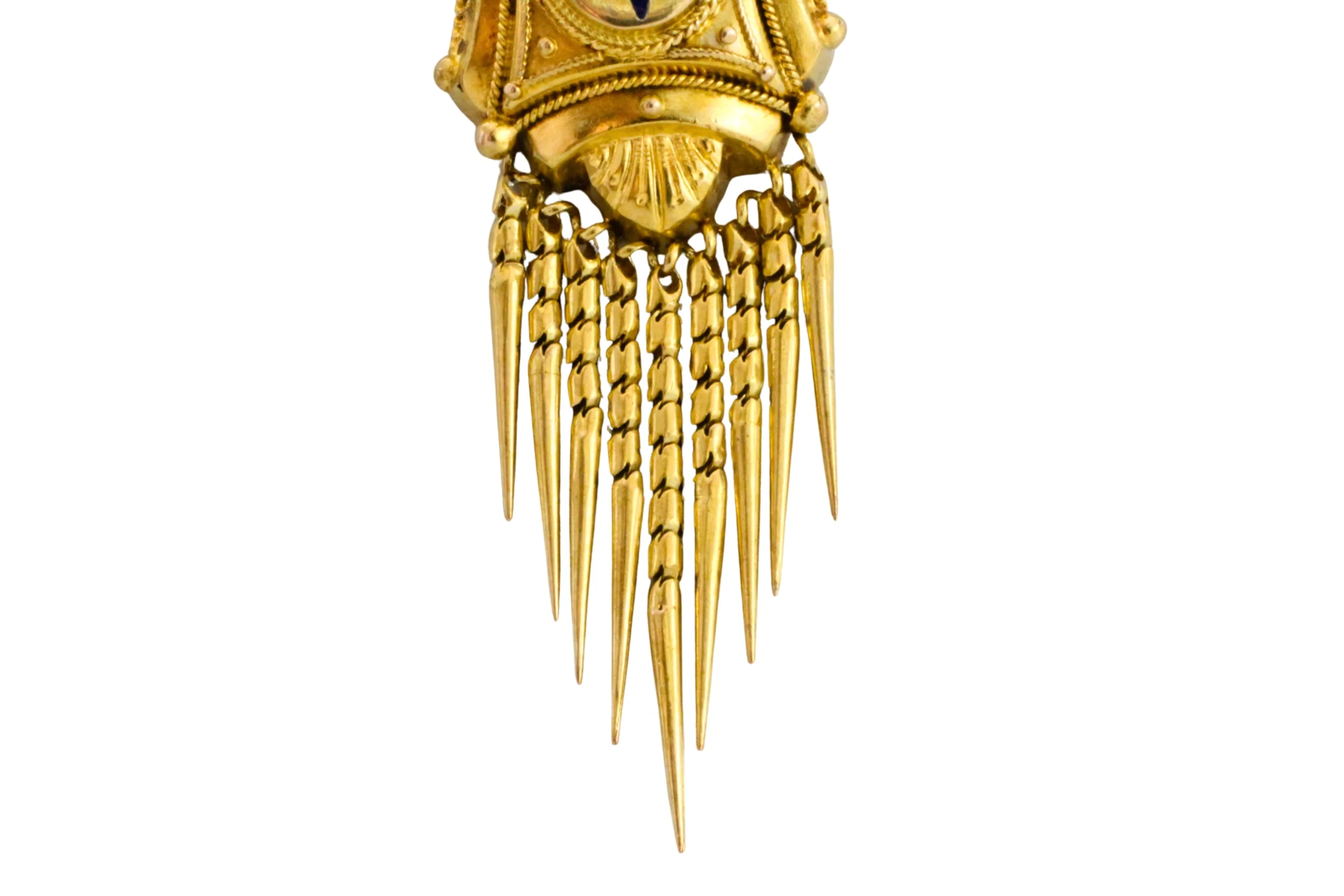 Victorian tassel pendant with enamel and pearl - Image 5