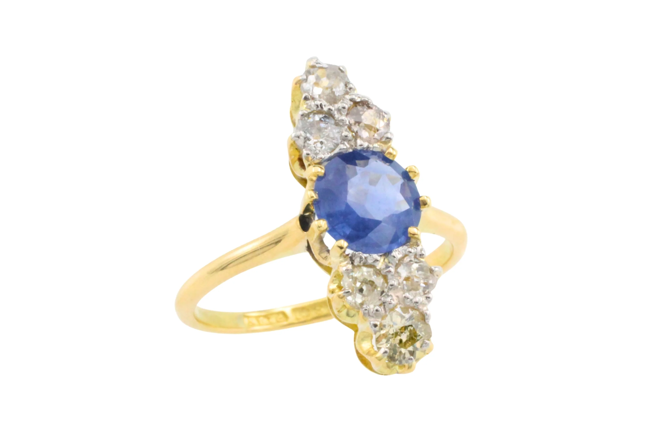 Victorian sapphire and old cut diamond ring