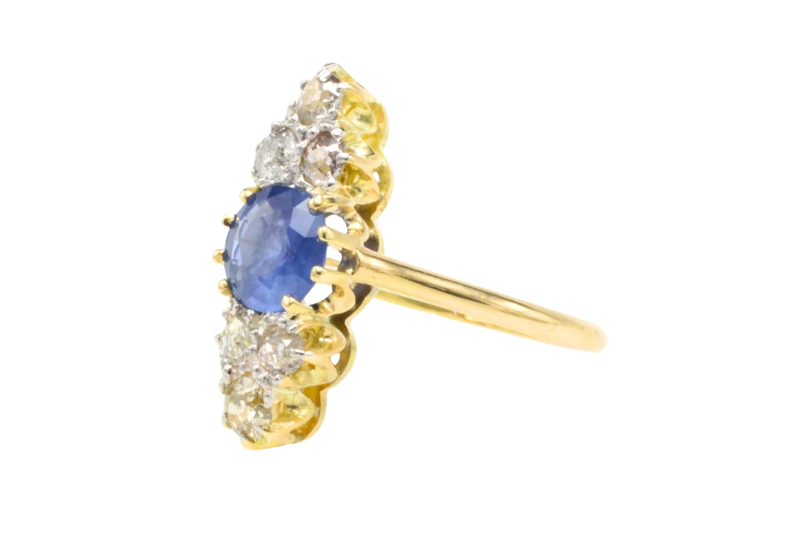 Victorian sapphire and old cut diamond ring - Image 5