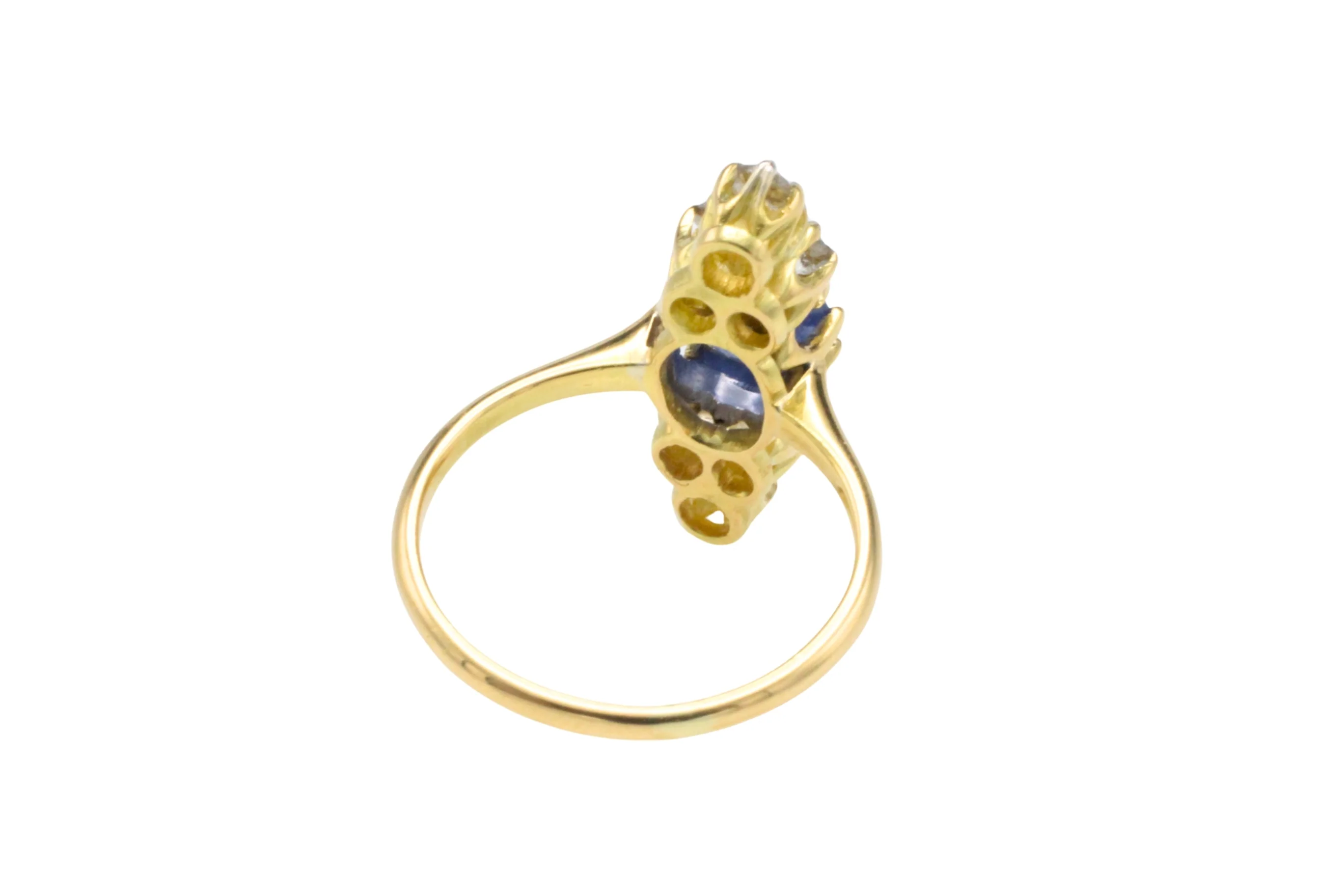 Victorian sapphire and old cut diamond ring - Image 7