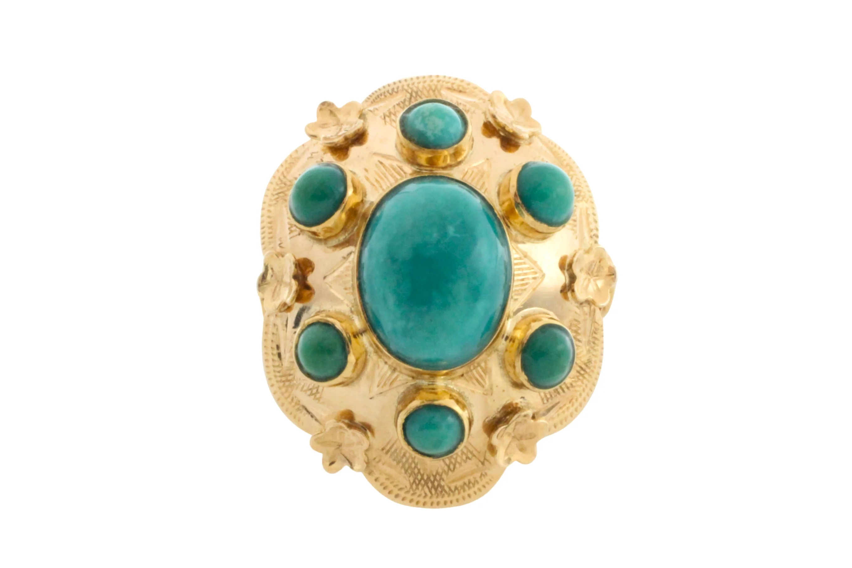 Vintage Turquoise ring in 14 carat gold - Image 2