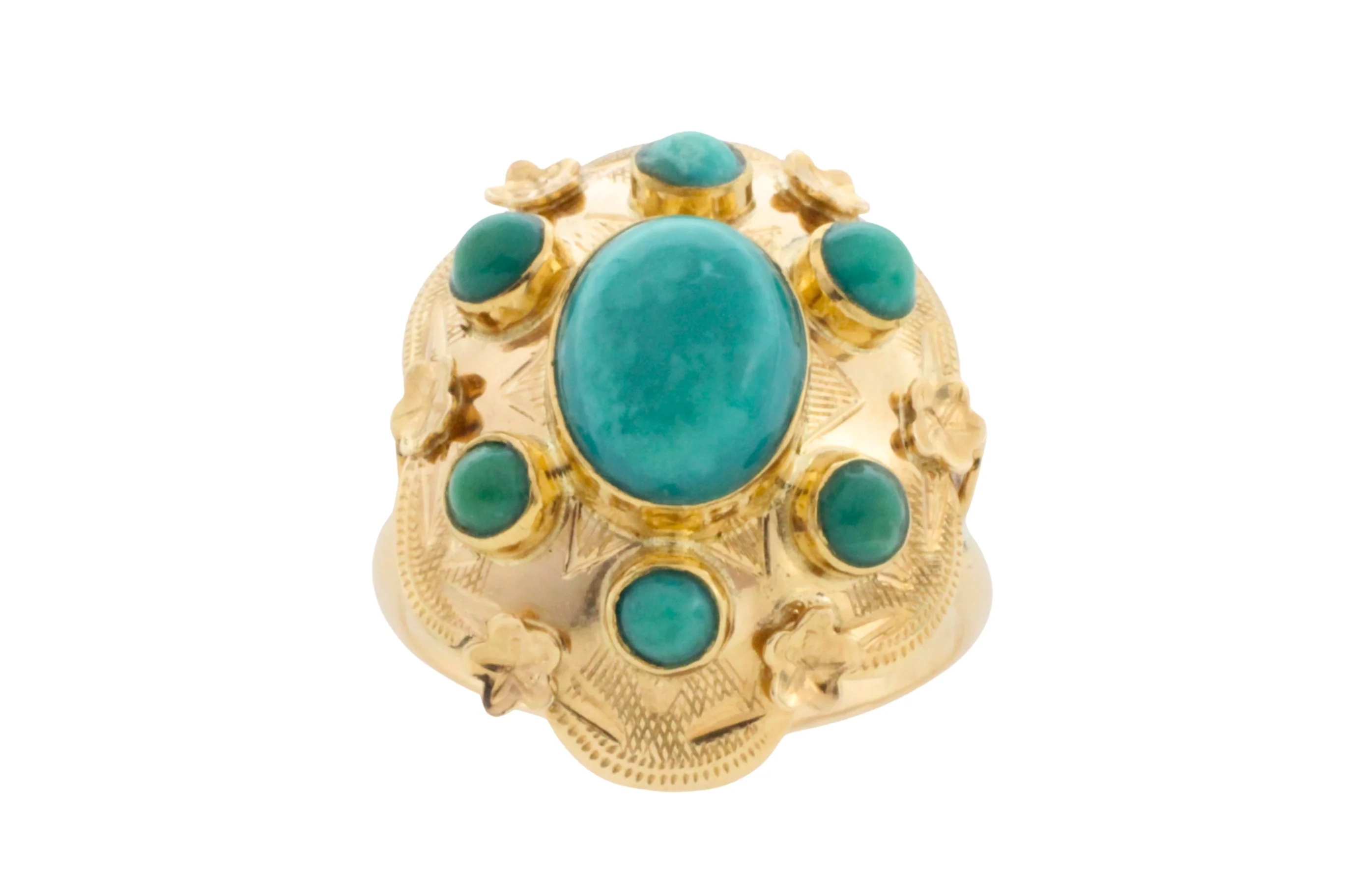 Vintage Turquoise ring in 14 carat gold - Image 3